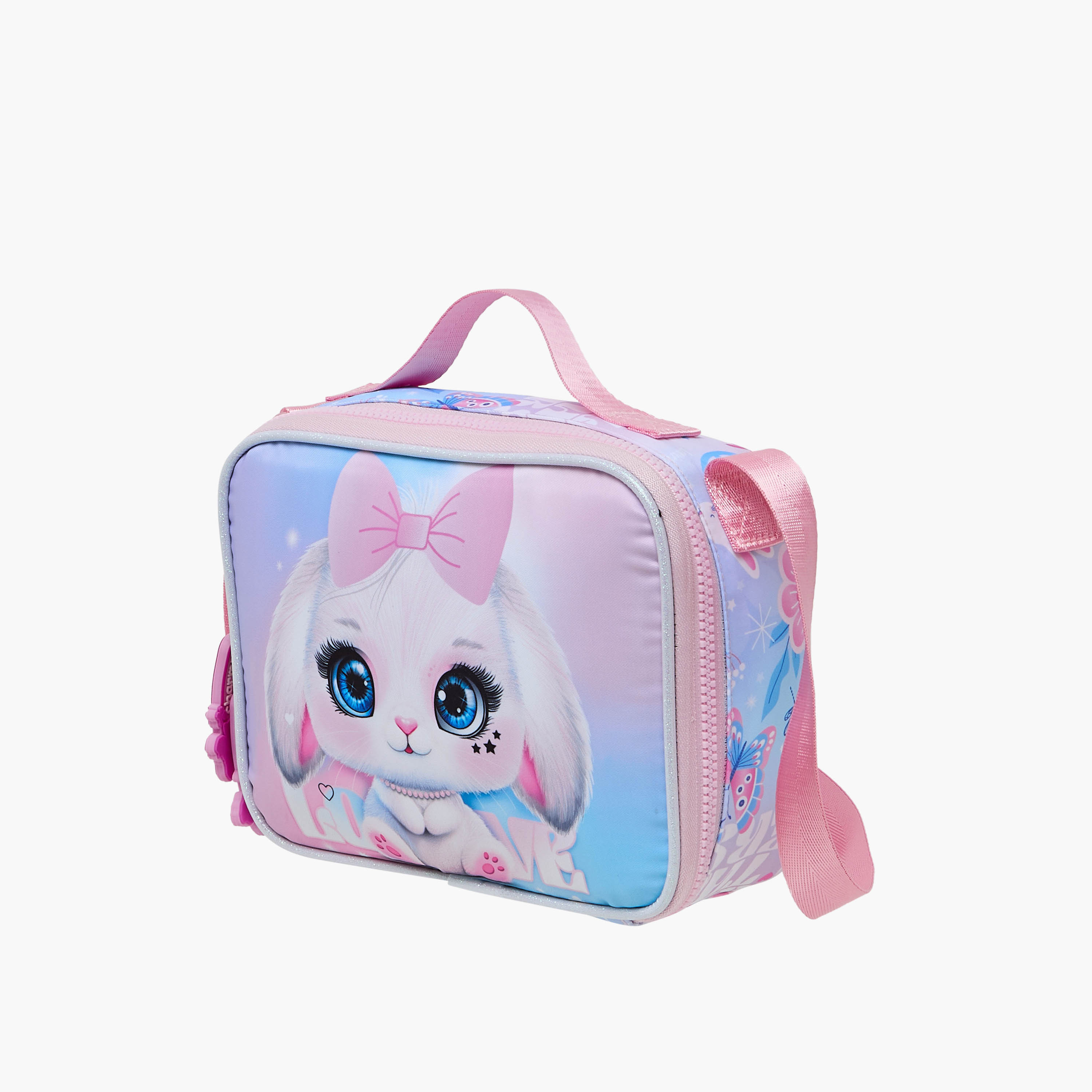 Charmz Rabbit Print Insulated Lunch Bag with Zip Closure-school-lunchessentials-lunchbags-image-2