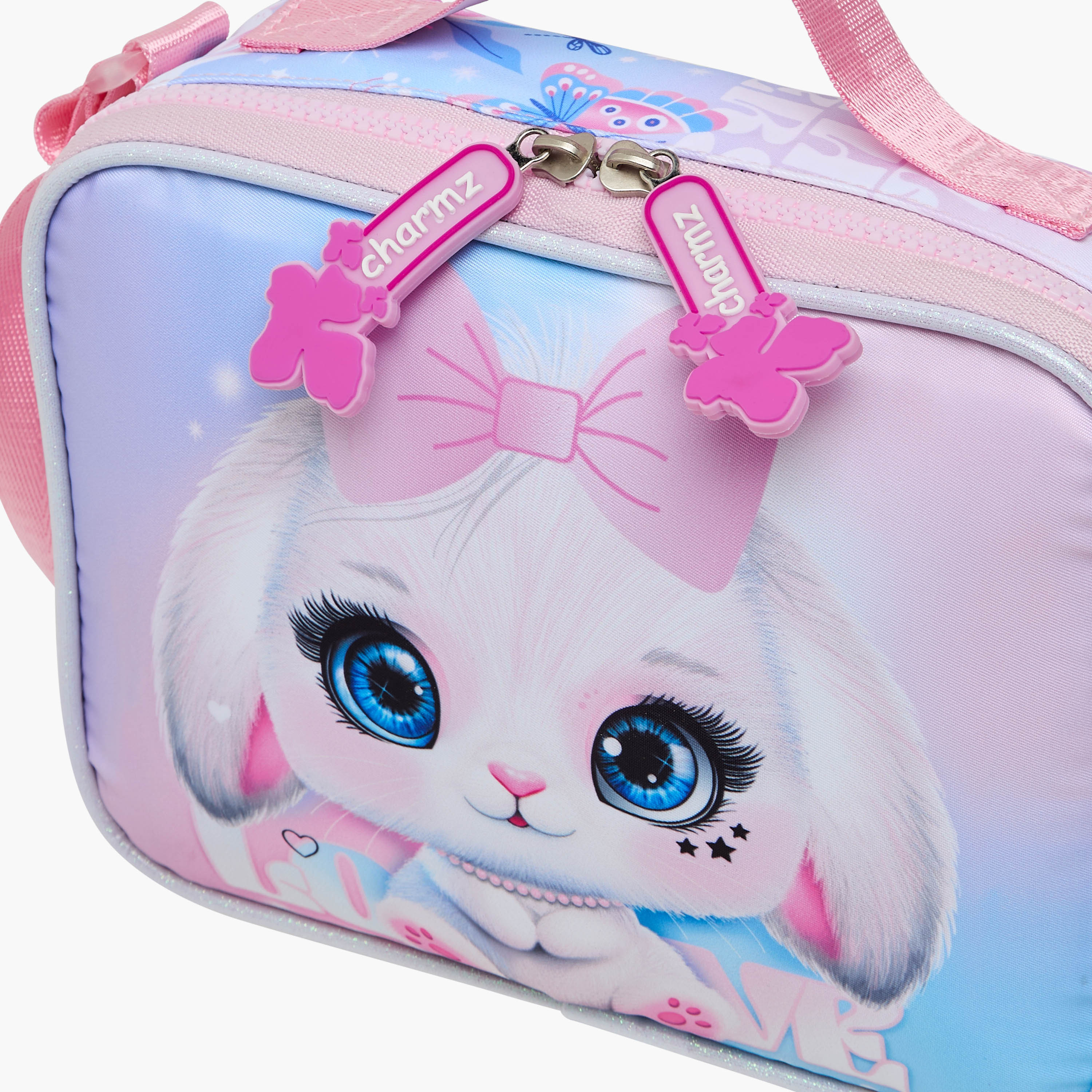 Charmz Rabbit Print Insulated Lunch Bag with Zip Closure-school-lunchessentials-lunchbags-image-4