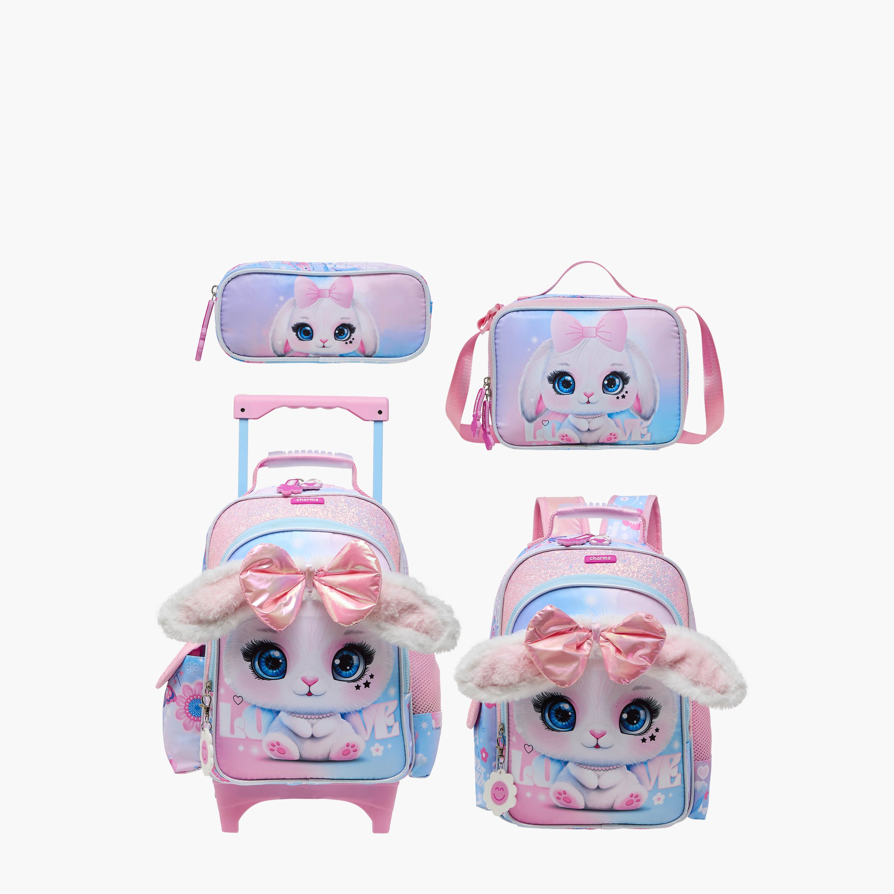 Charmz Rabbit Print Insulated Lunch Bag with Zip Closure-school-lunchessentials-lunchbags-image-7