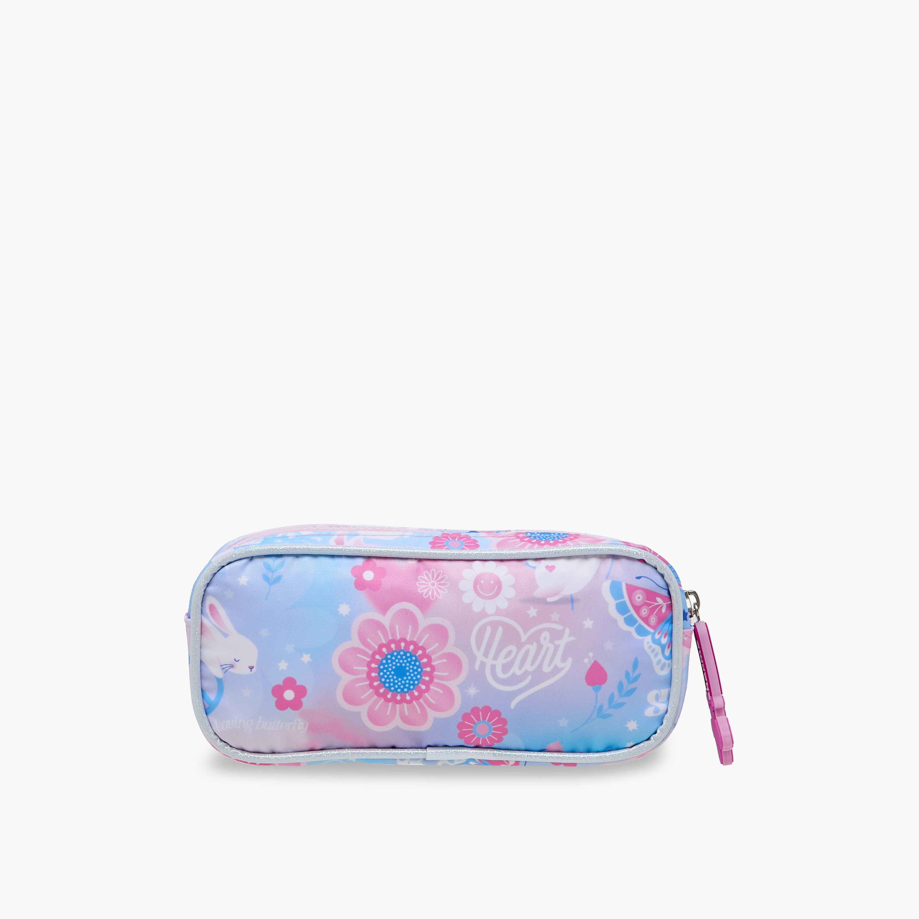 Charmz Rabbit Print Pencil Pouch with Zip Closure-school-stationery-pencilcases-image-3