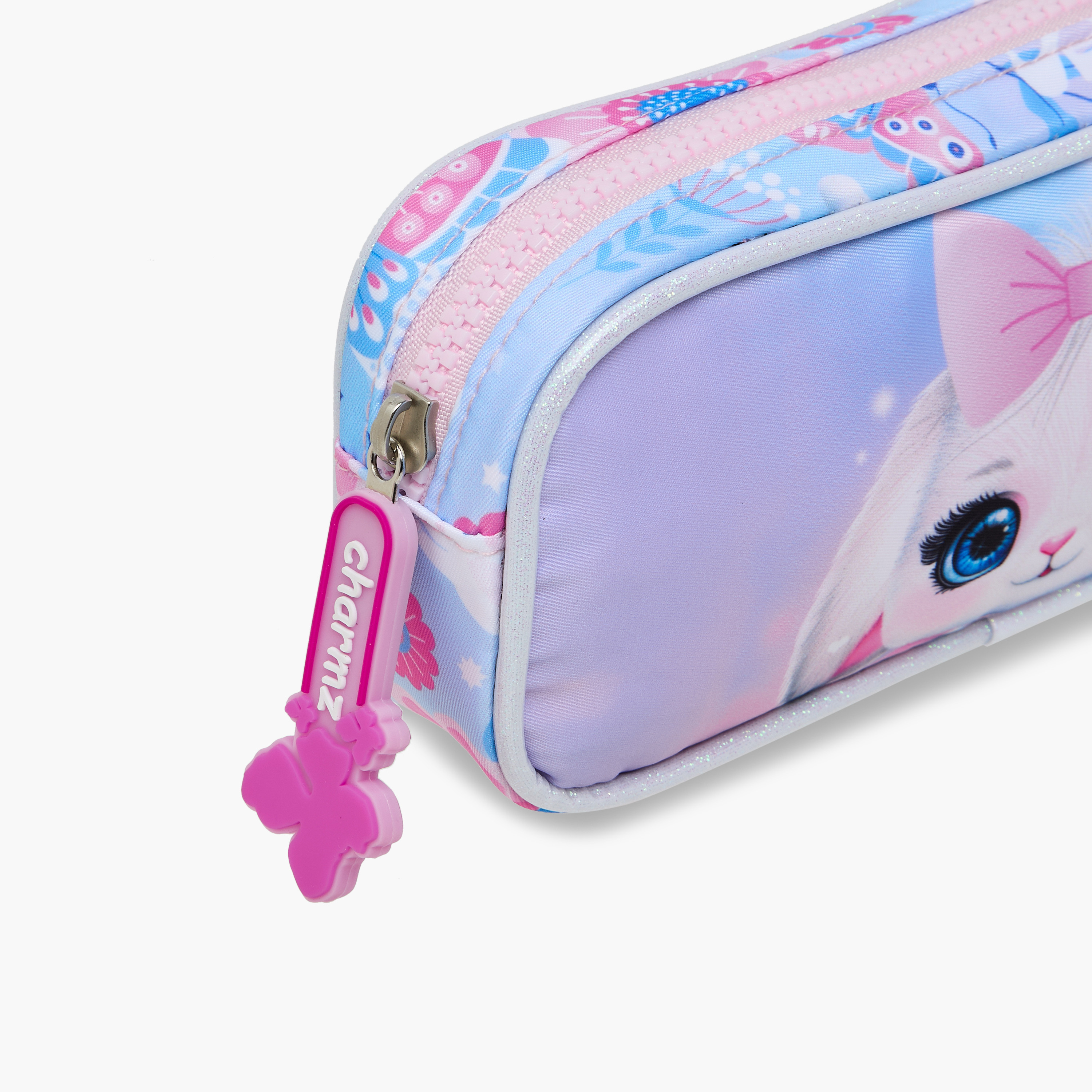 Charmz Rabbit Print Pencil Pouch with Zip Closure-school-stationery-pencilcases-image-6