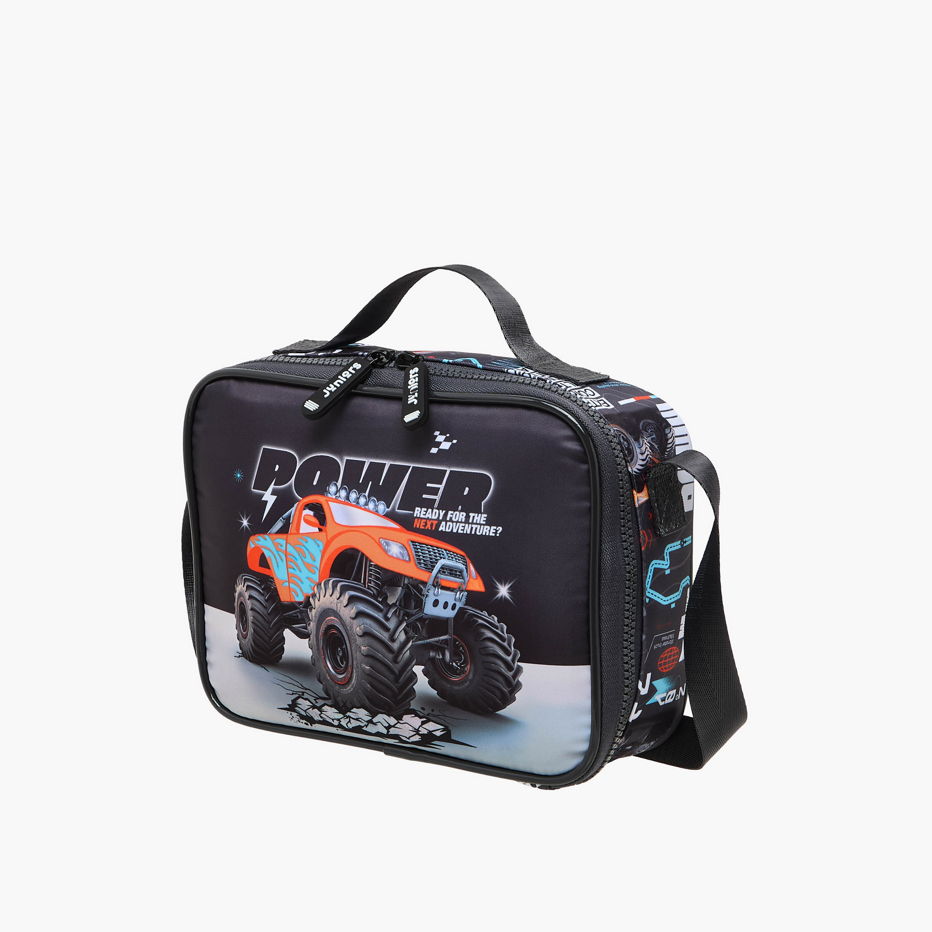 Juniors Monster Truck Print Lunch Bag with Zip Closure-school-lunchessentials-lunchbags-image-2