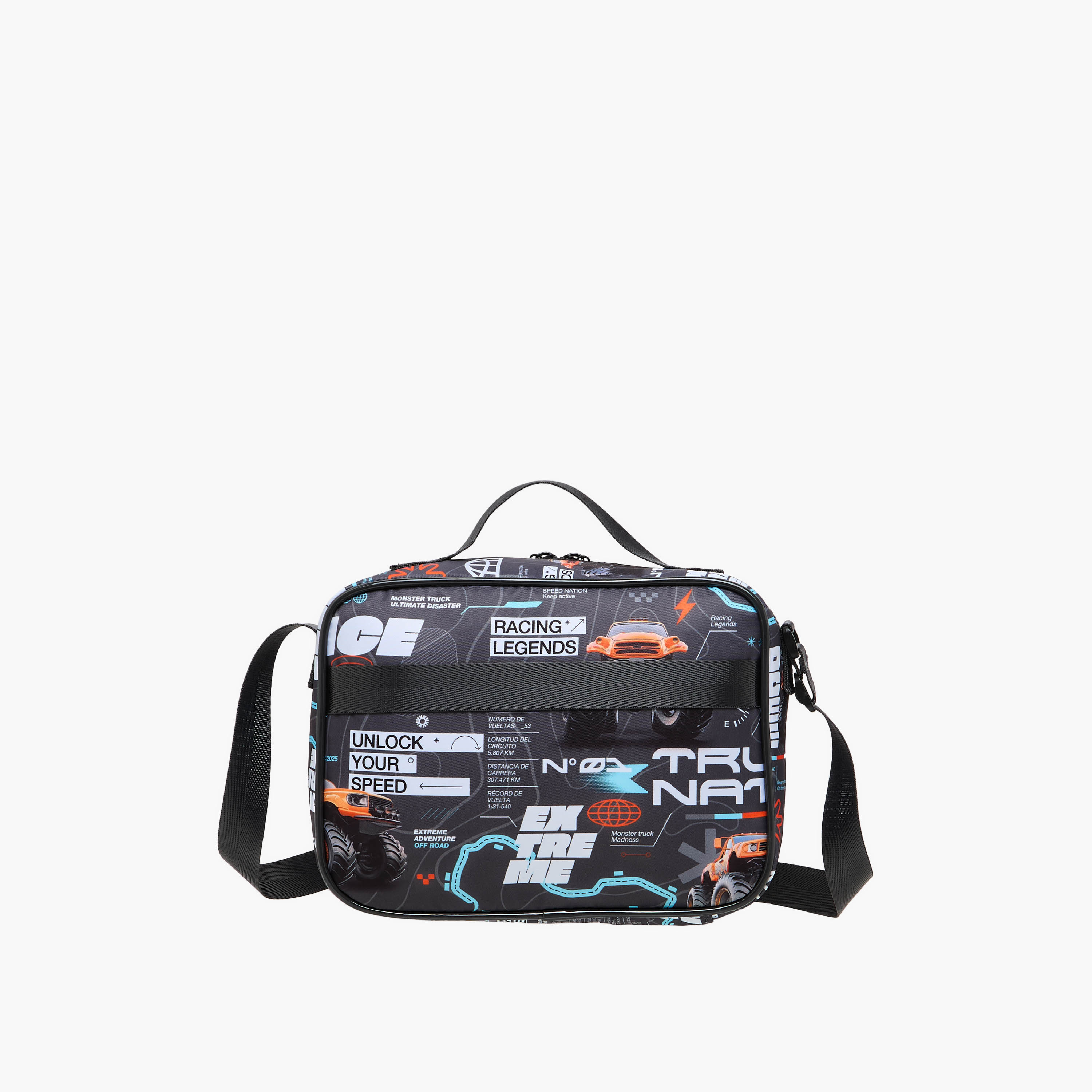 Juniors Monster Truck Print Lunch Bag with Zip Closure-school-lunchessentials-lunchbags-image-3