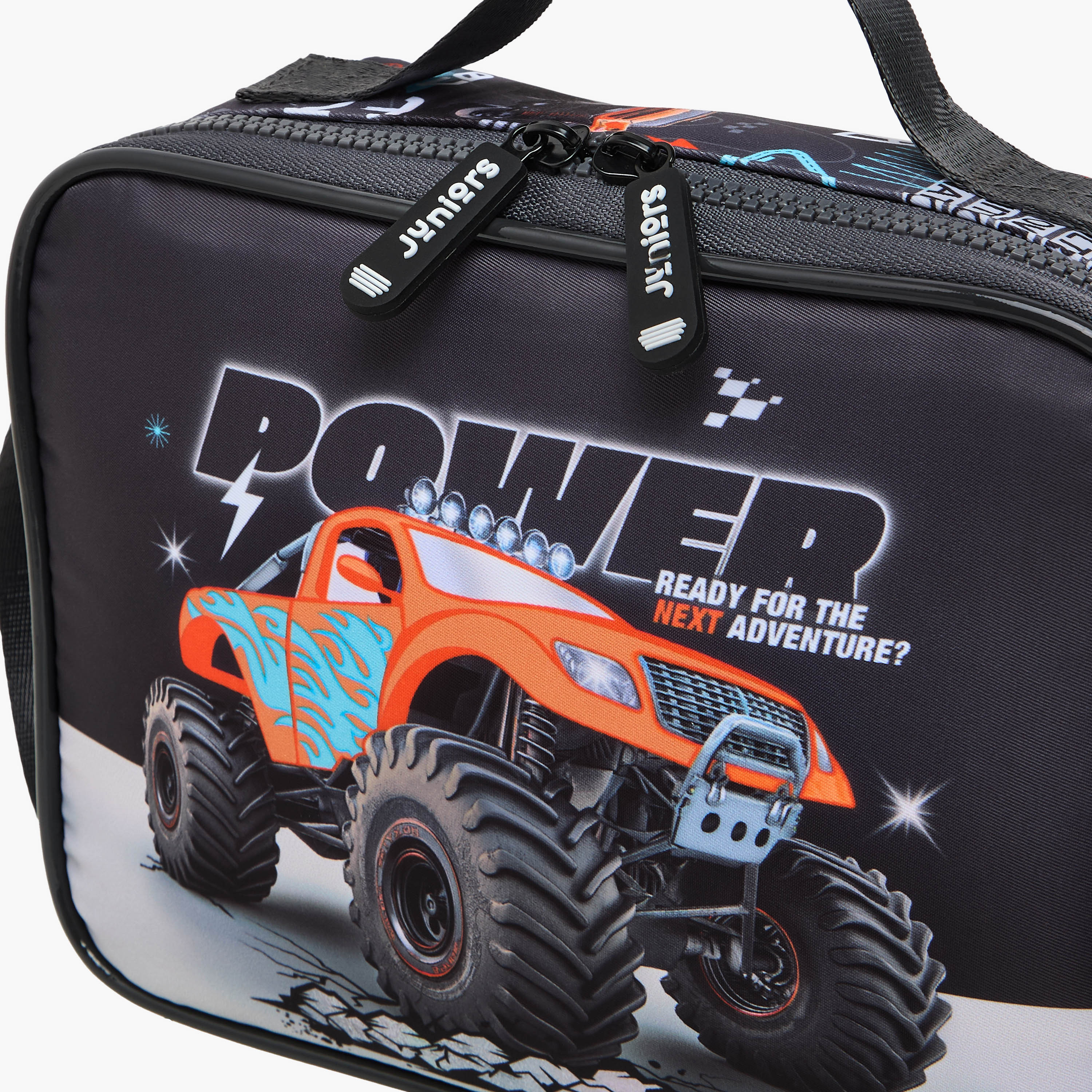 Juniors Monster Truck Print Lunch Bag with Zip Closure-school-lunchessentials-lunchbags-image-4