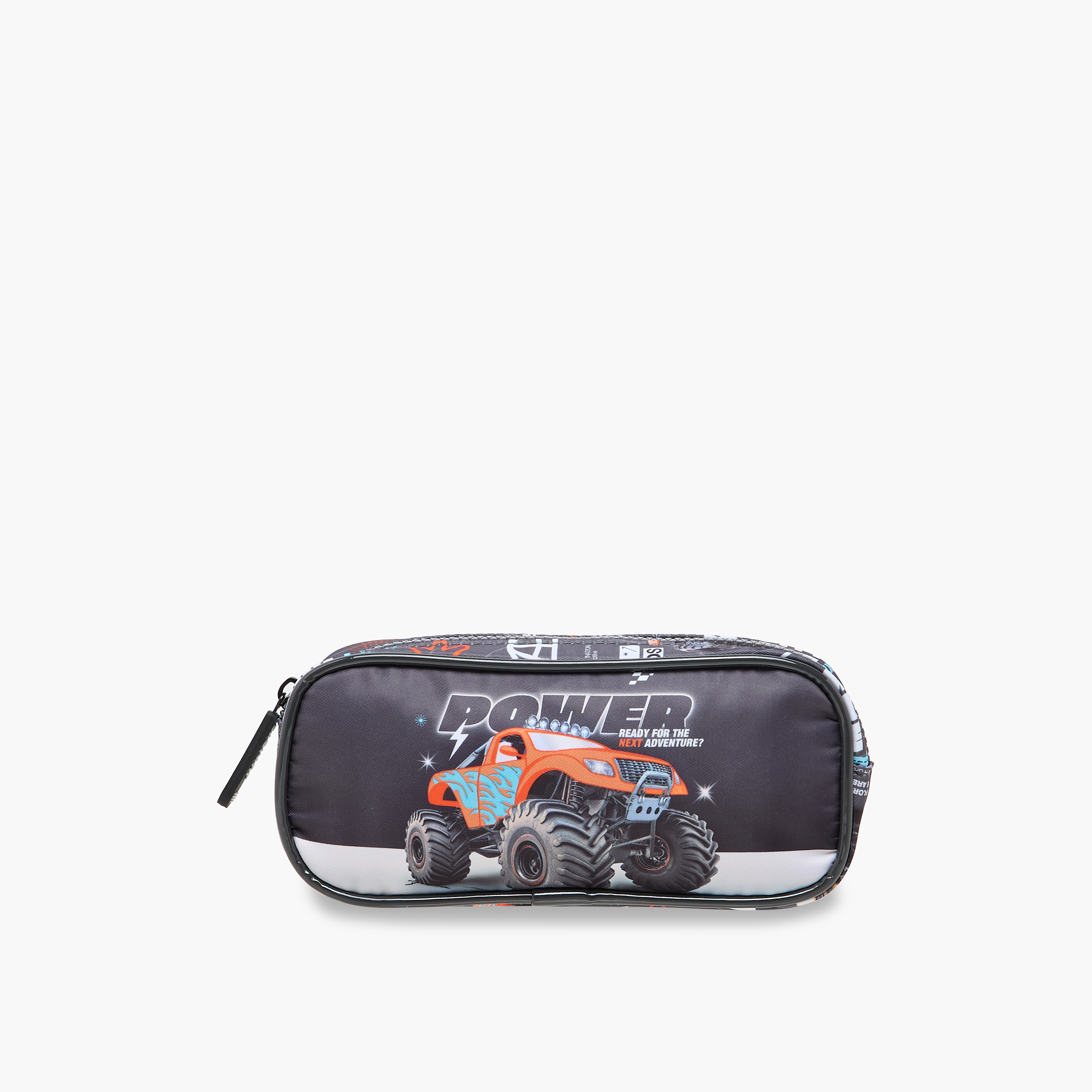 Juniors Monster Truck Print Pencil Case with Zip Closure-school-stationery-pencilcases-image-1