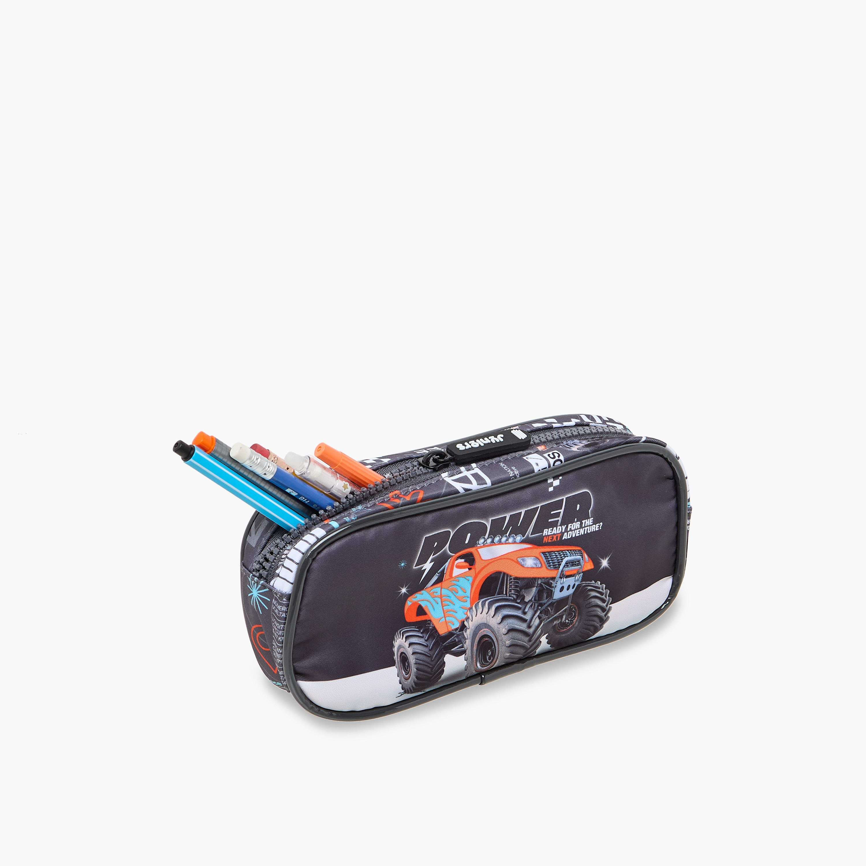 Juniors Monster Truck Print Pencil Case with Zip Closure-school-stationery-pencilcases-image-5