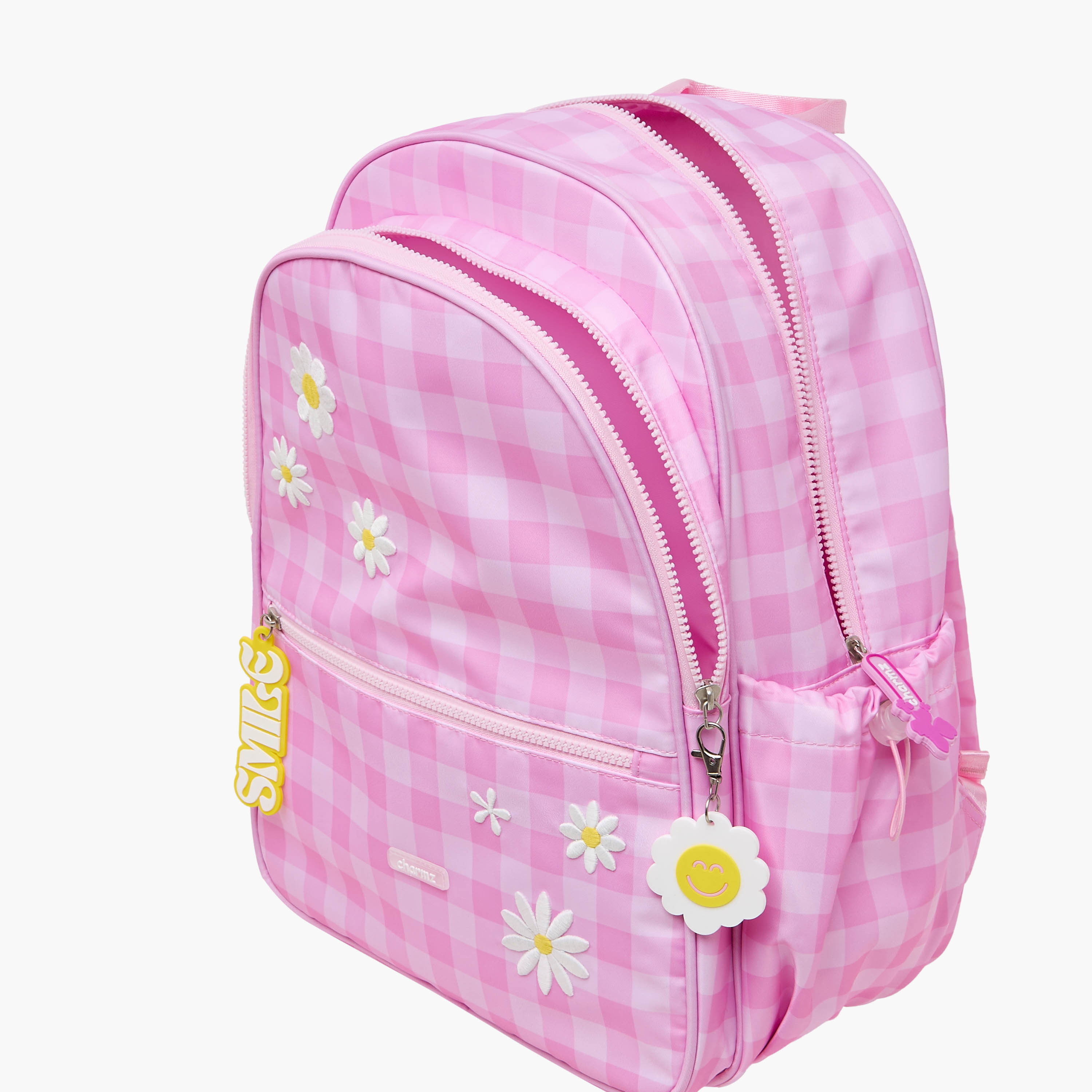 Charmz Checked Backpack with Adjustable Straps and Zip Closure - 17 inches-school-bagsandbackpacks-backpacks-image-11