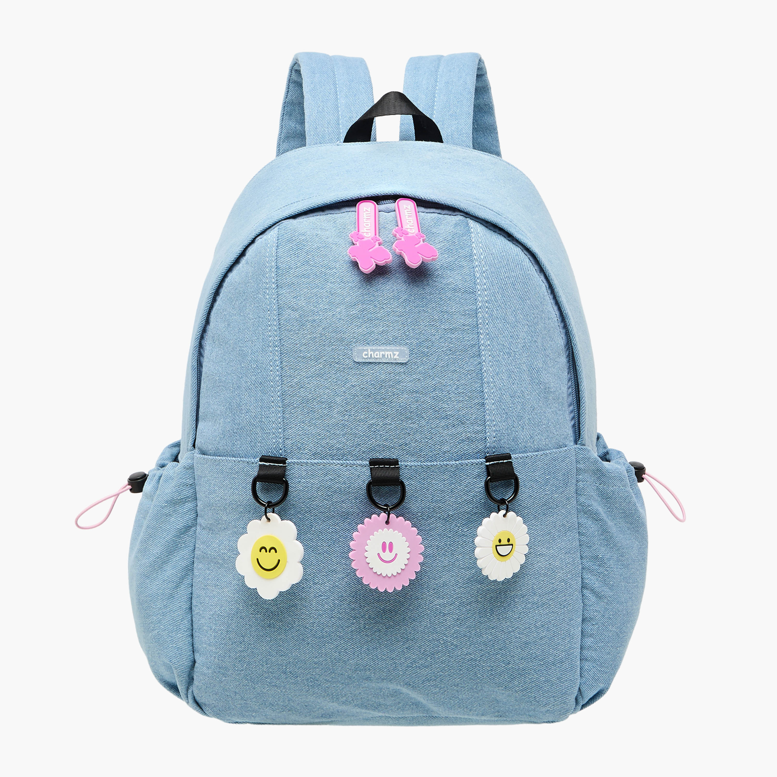 Charmz Smiley Accent Backpack with Adjustable Straps and Zip Closure - 17 inches-school-bagsandbackpacks-backpacks-image-1