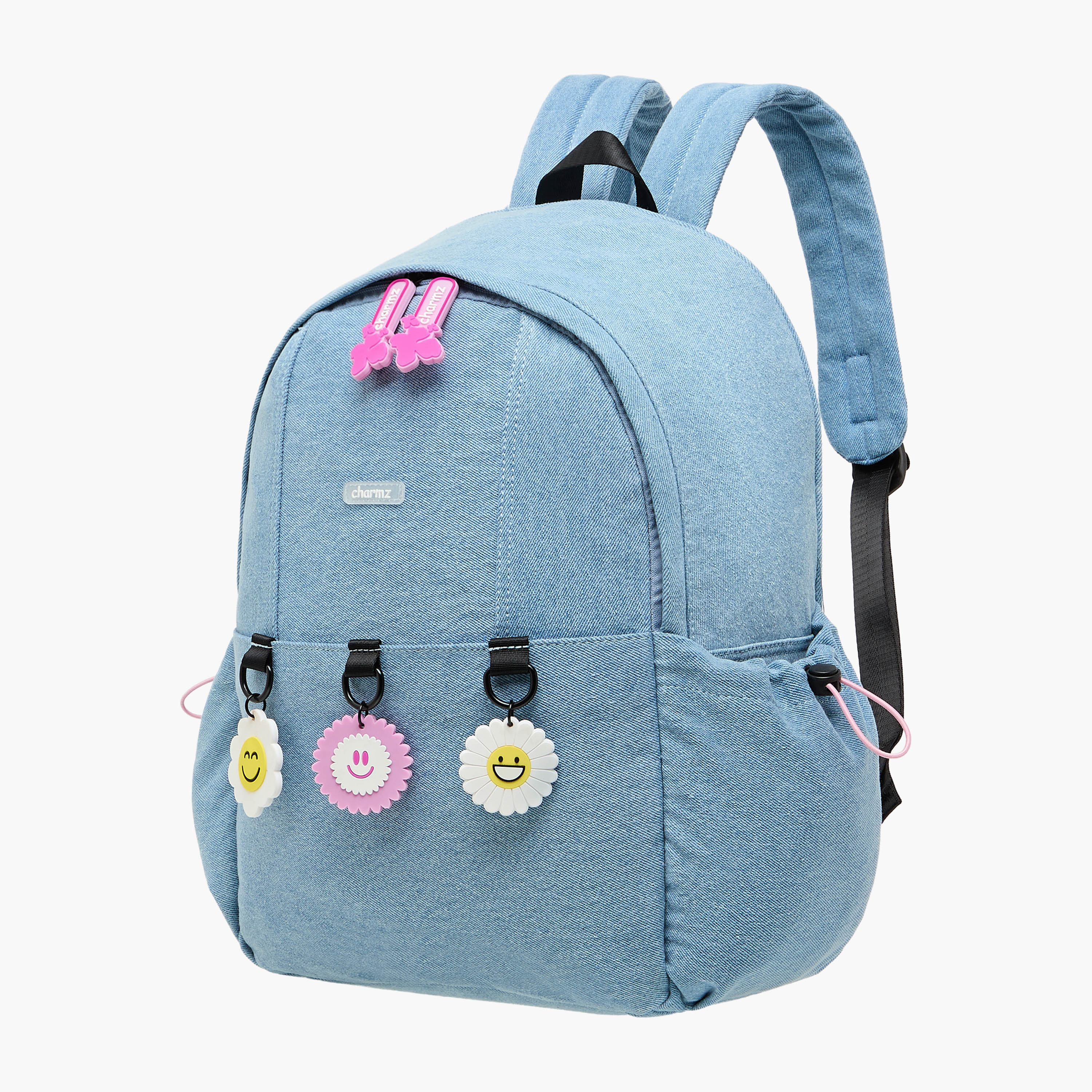 Charmz Smiley Accent Backpack with Adjustable Straps and Zip Closure - 17 inches-school-bagsandbackpacks-backpacks-image-4