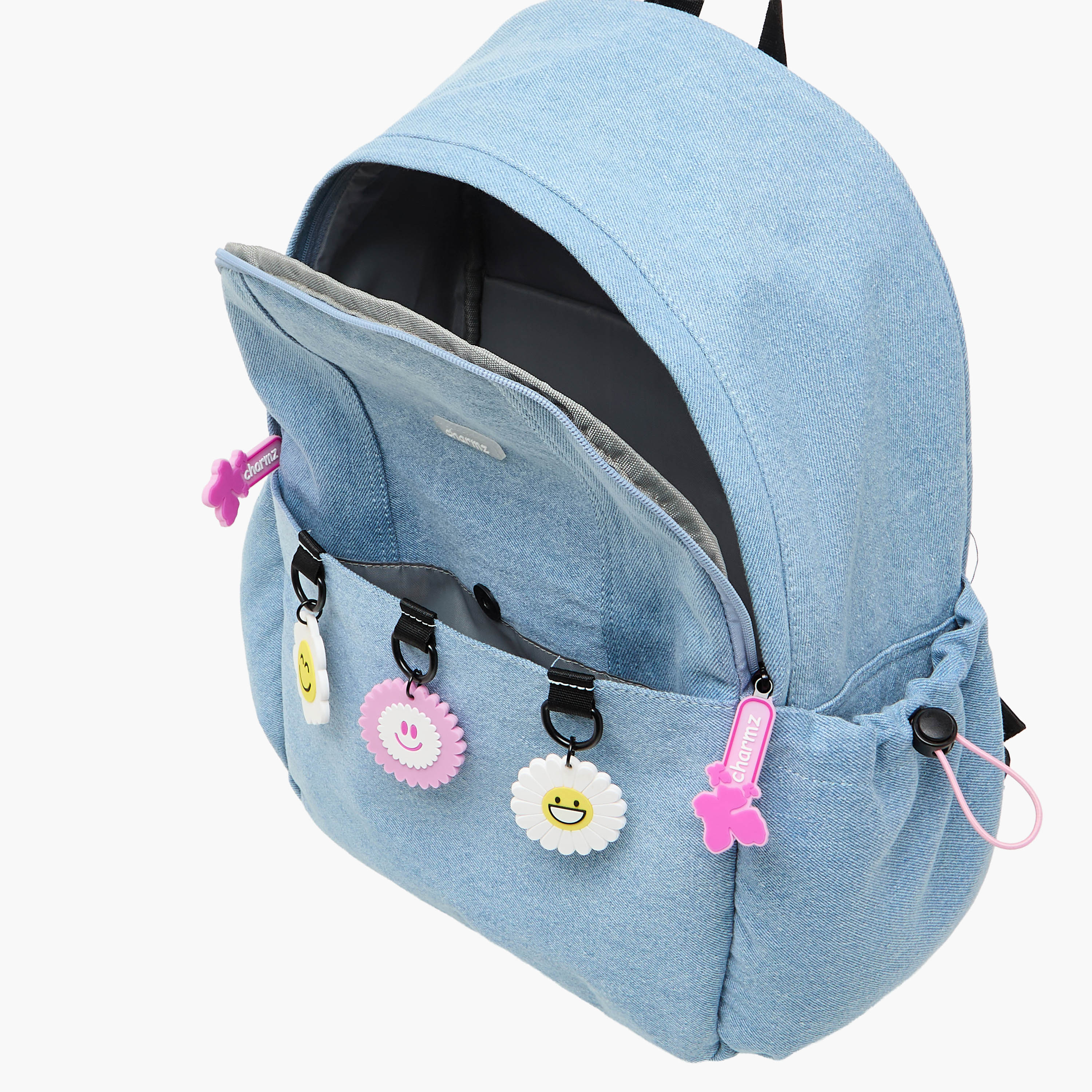 Charmz Smiley Accent Backpack with Adjustable Straps and Zip Closure - 17 inches-school-bagsandbackpacks-backpacks-image-10
