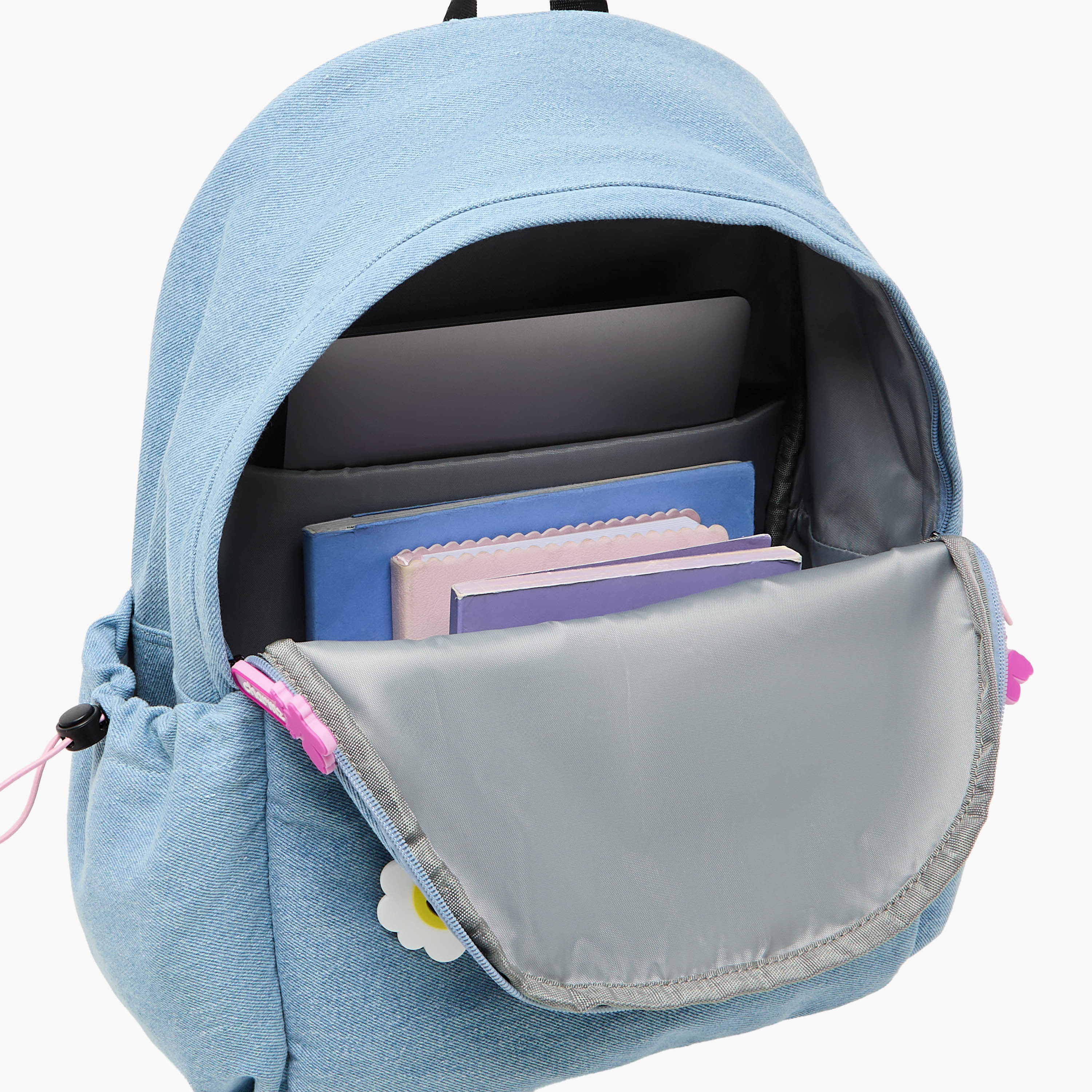 Charmz Smiley Accent Backpack with Adjustable Straps and Zip Closure - 17 inches-school-bagsandbackpacks-backpacks-image-11