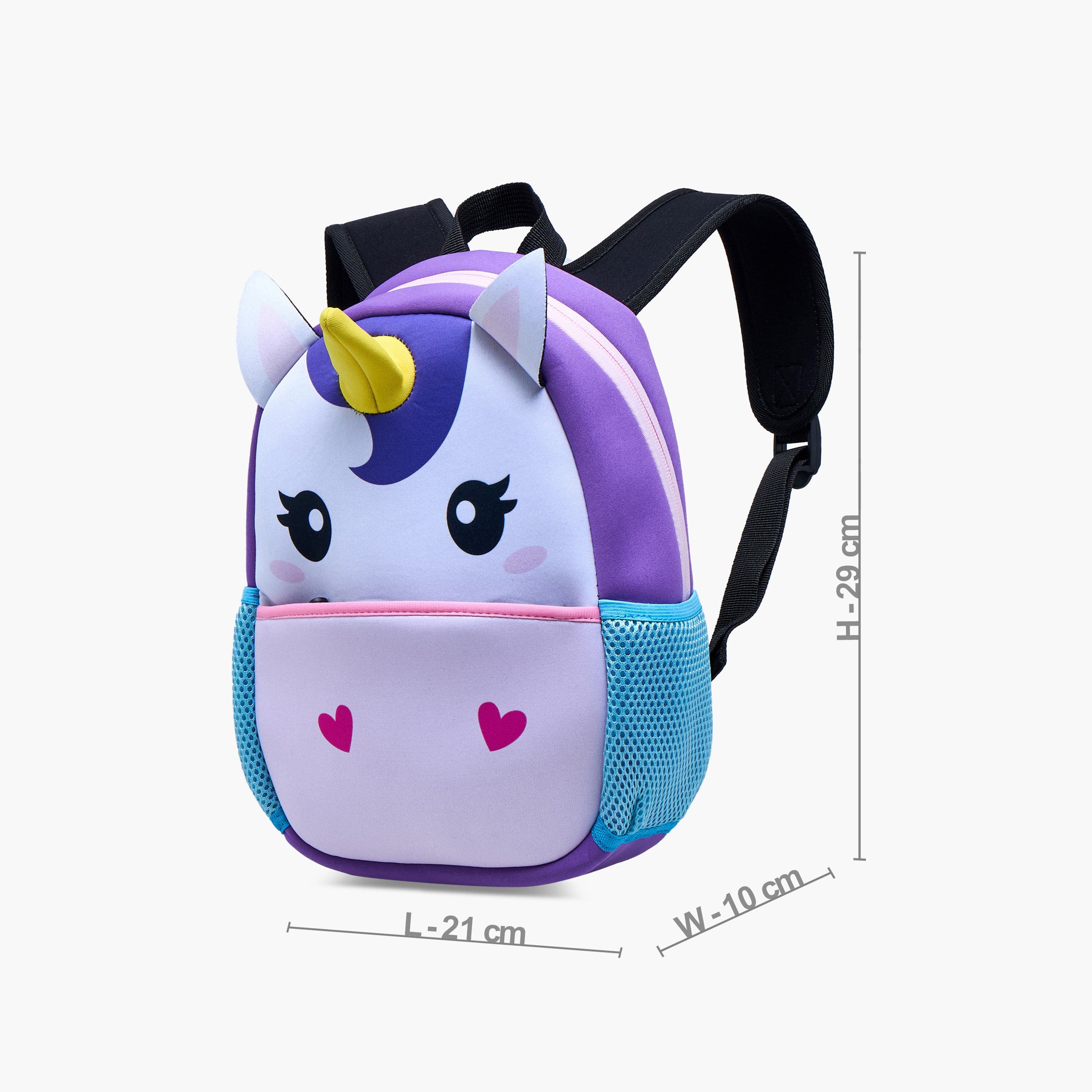 شنطة ظهر بتزيينات يونيكورن وحمالات قابلة للتعديل وسحاب إغلاق من جونيورز - 12 بوصة-school-bagsandbackpacks-backpacks-image-2