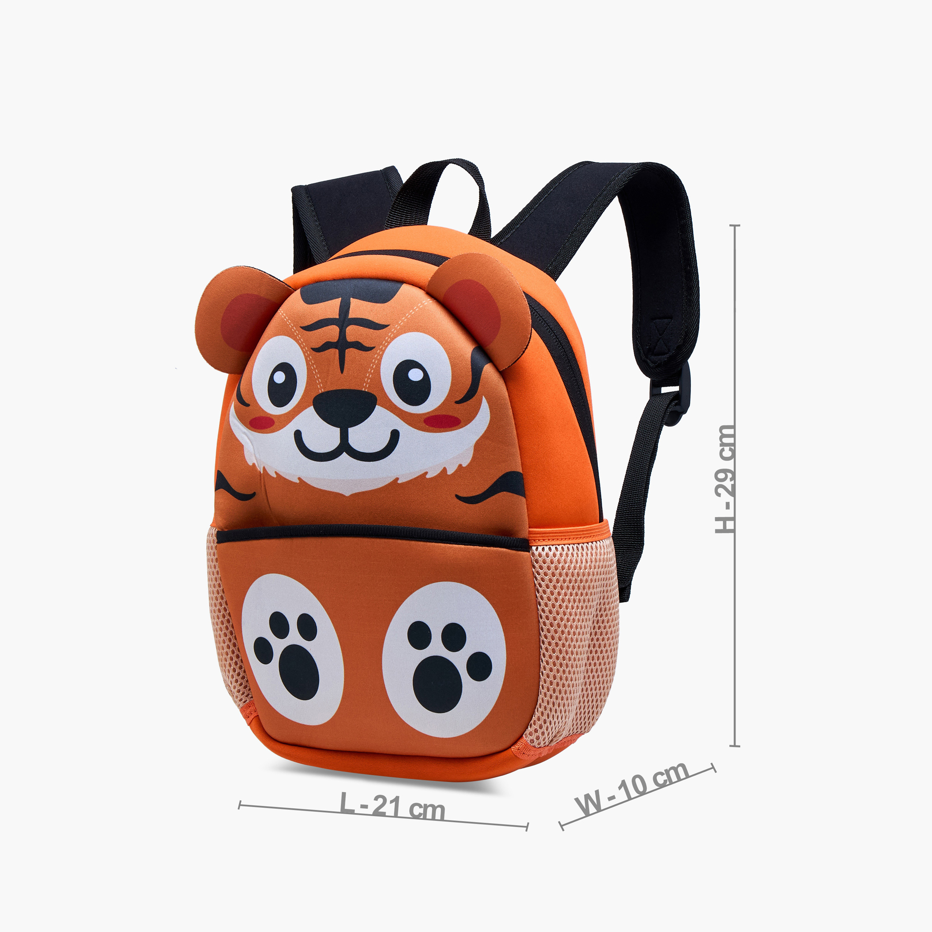 Juniors Tiger Applique Backpack with Adjustable Straps and Zip Closure - 12 inches-school-bagsandbackpacks-backpacks-image-2