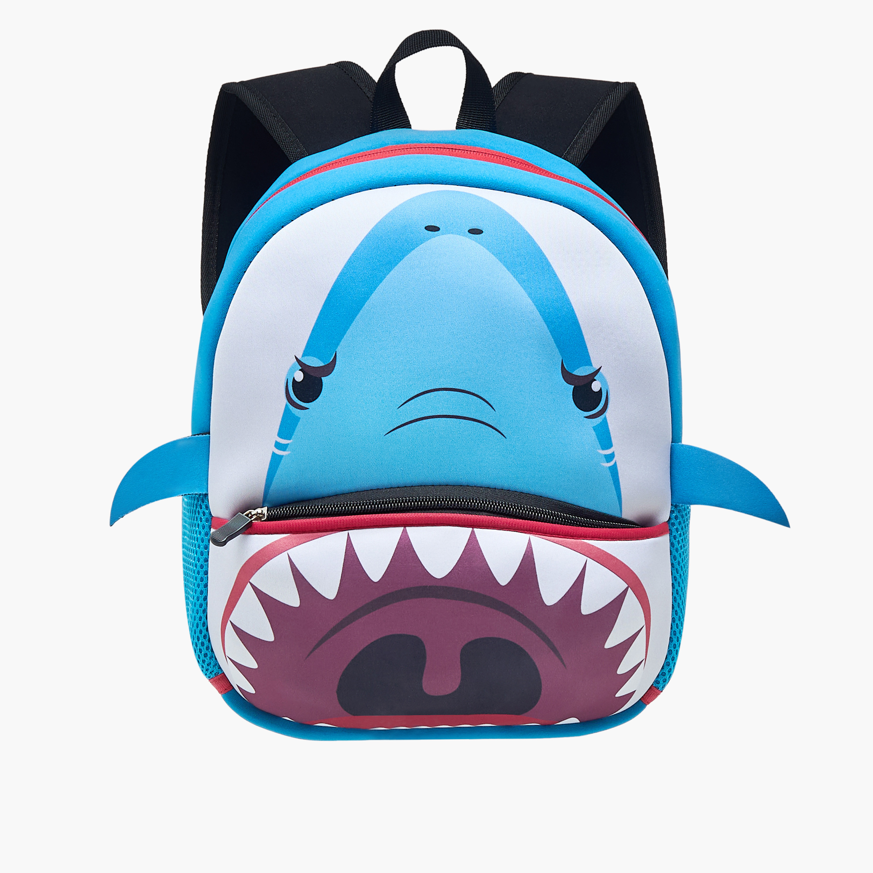 Juniors Shark Print Backpack with Adjustable Straps and Zip Closure - 13 inches-school-bagsandbackpacks-backpacks-image-1