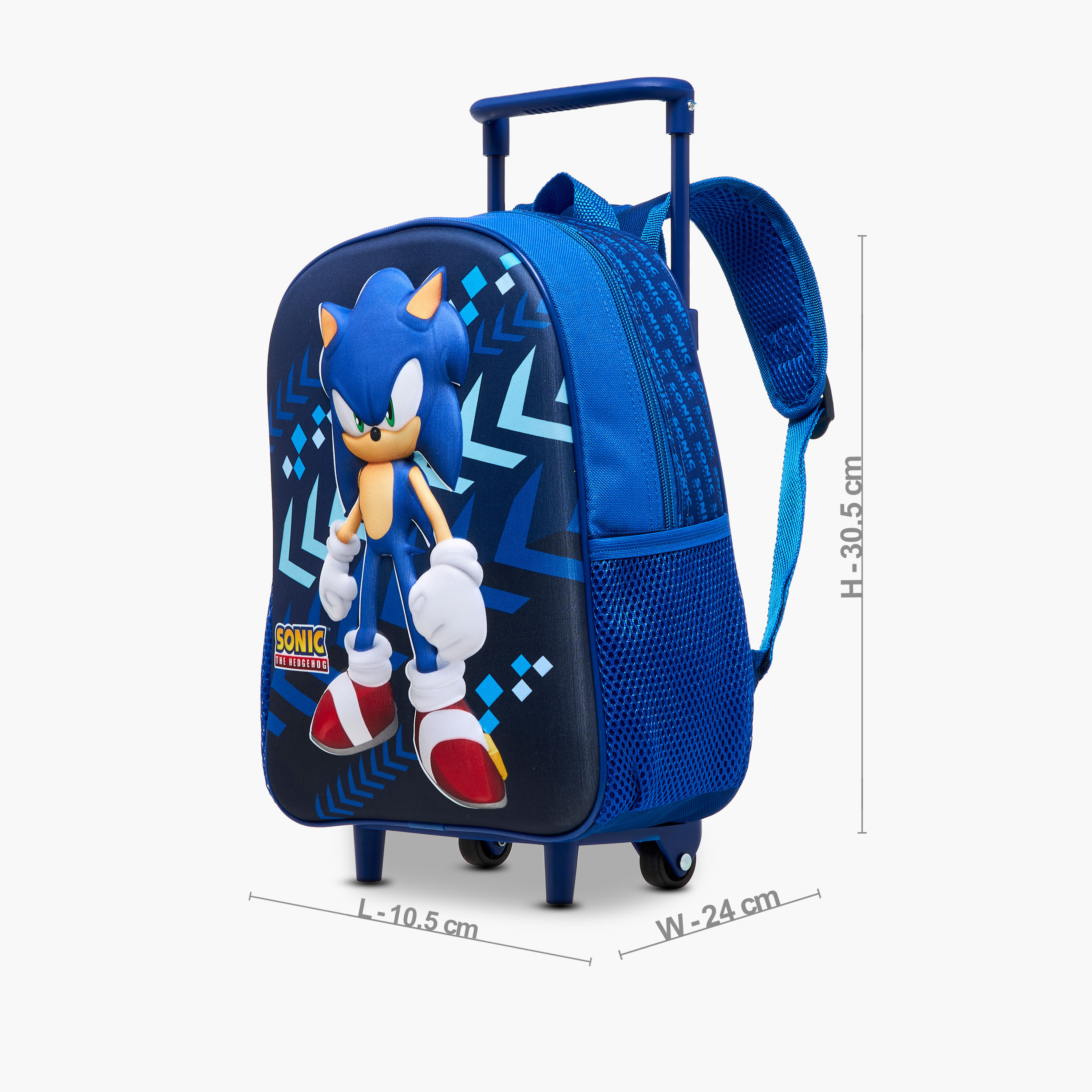 Sonic 3-Piece Printed Trolley Backpack Set - 12 inches-school-bagsandbackpacks-trolleybags-image-3