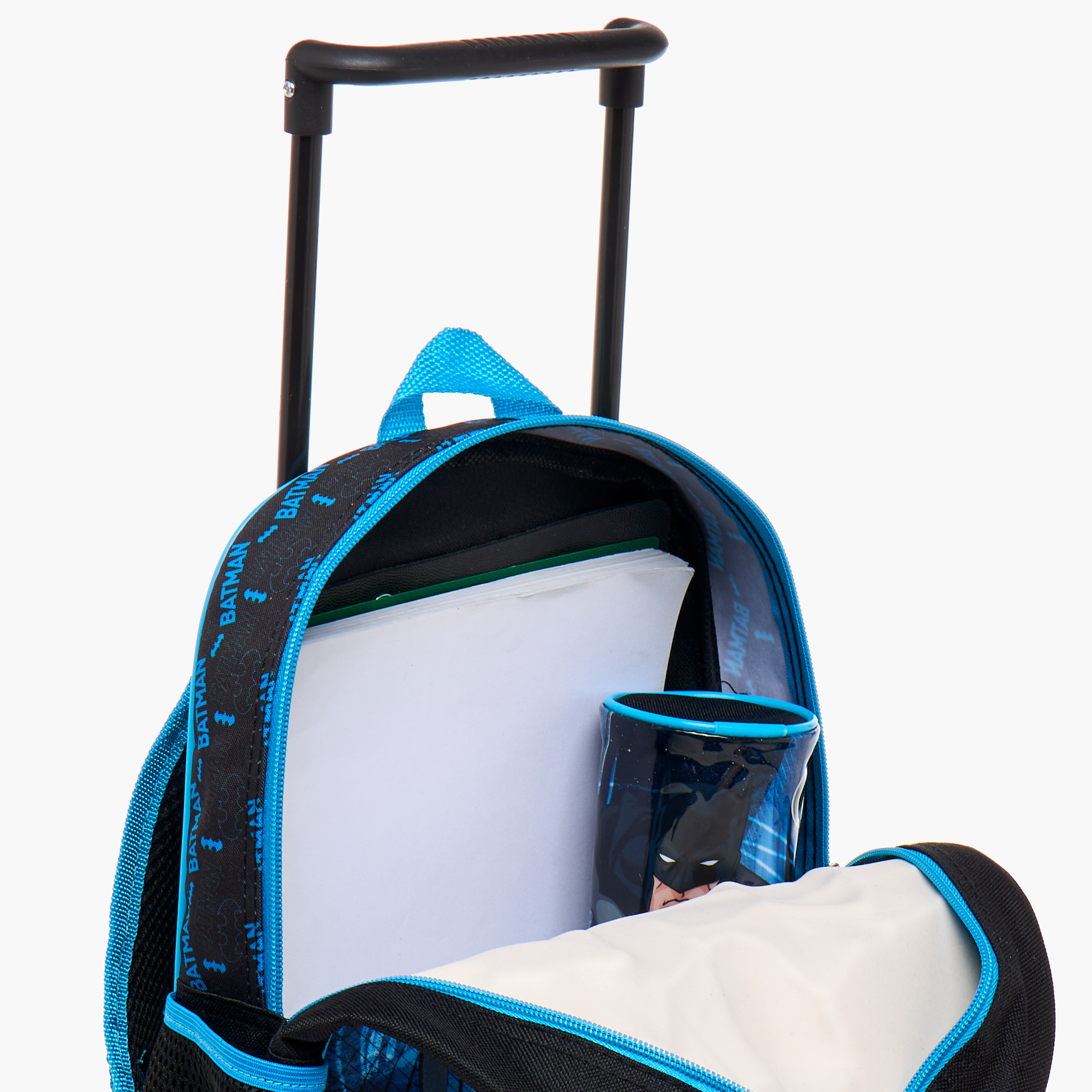 Batman Print 3-Piece Trolley Backpack Set - 12 inches-school-bagsandbackpacks-trolleybags-image-13