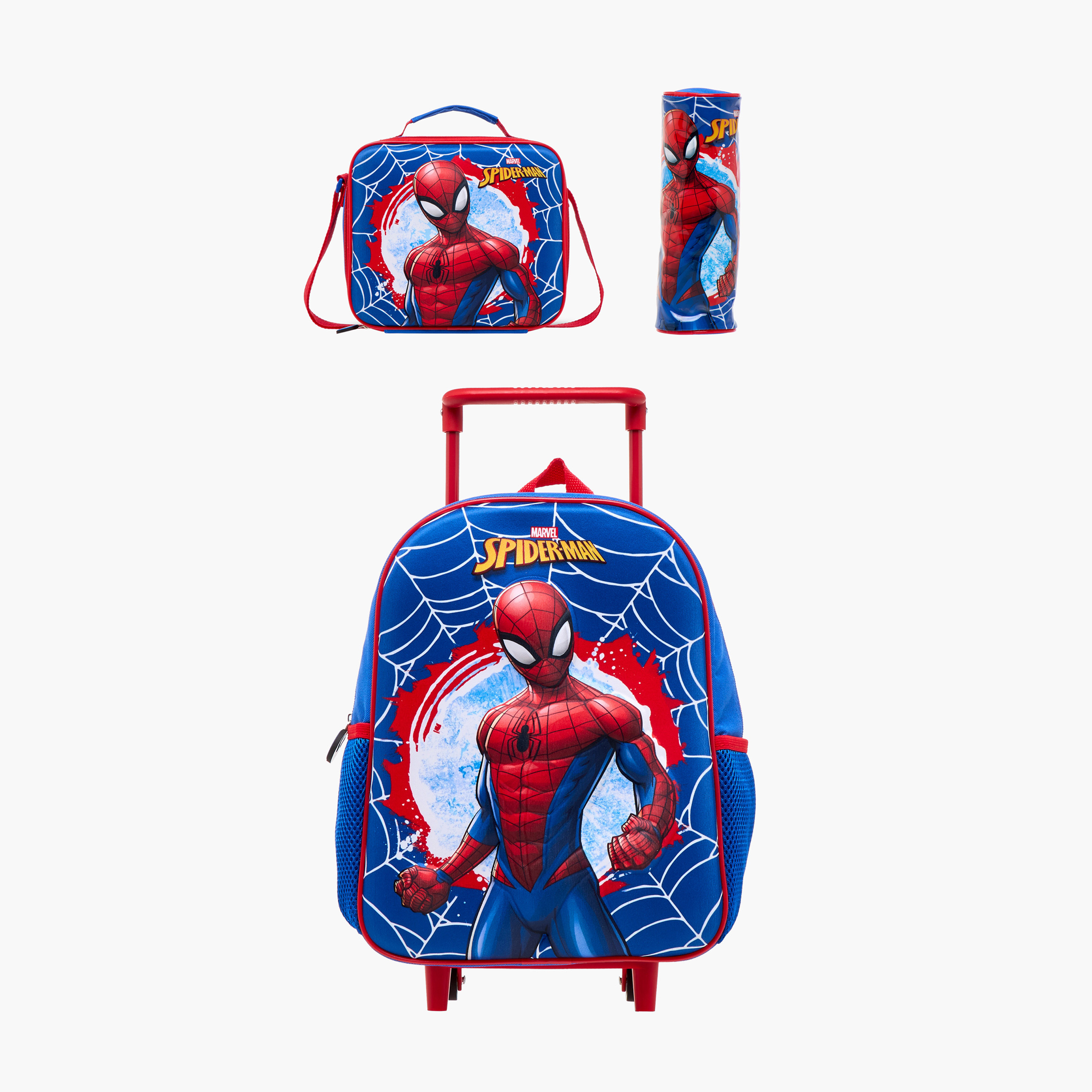 Spider-Man Print 3-Piece Trolley Backpack Set - 12 inches-school-bagsandbackpacks-trolleybags-image-1
