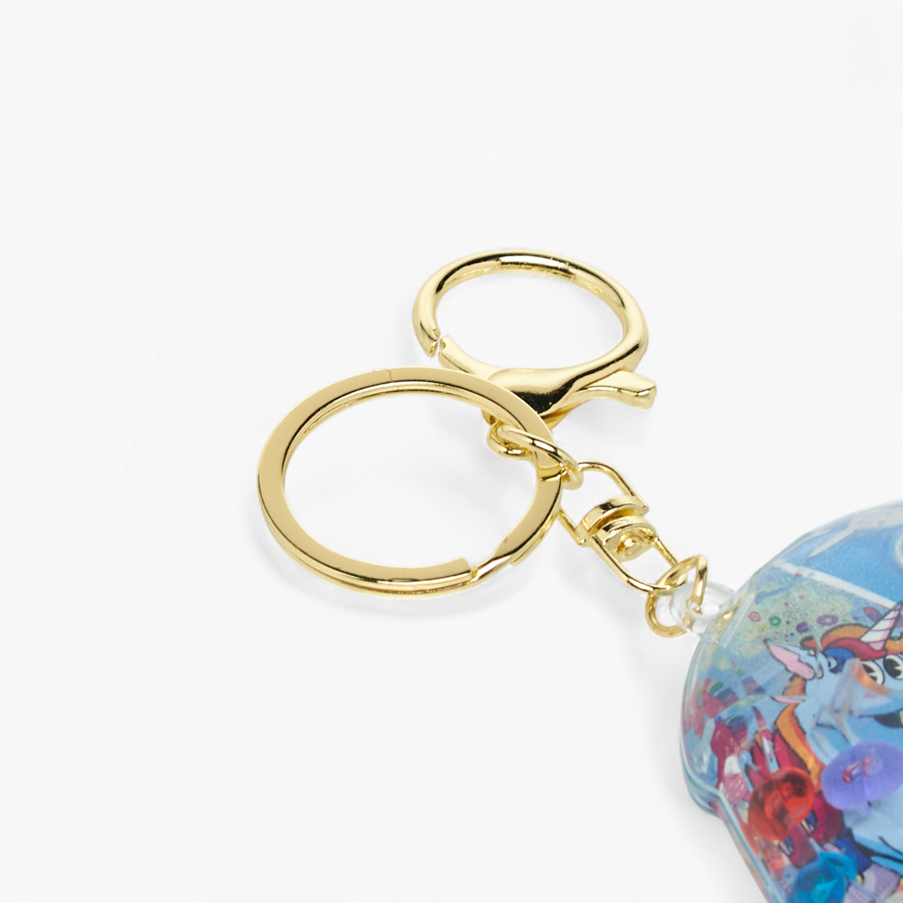 Unicorn Floating Glitter Charm Keyring with Lobster Hook--image-4
