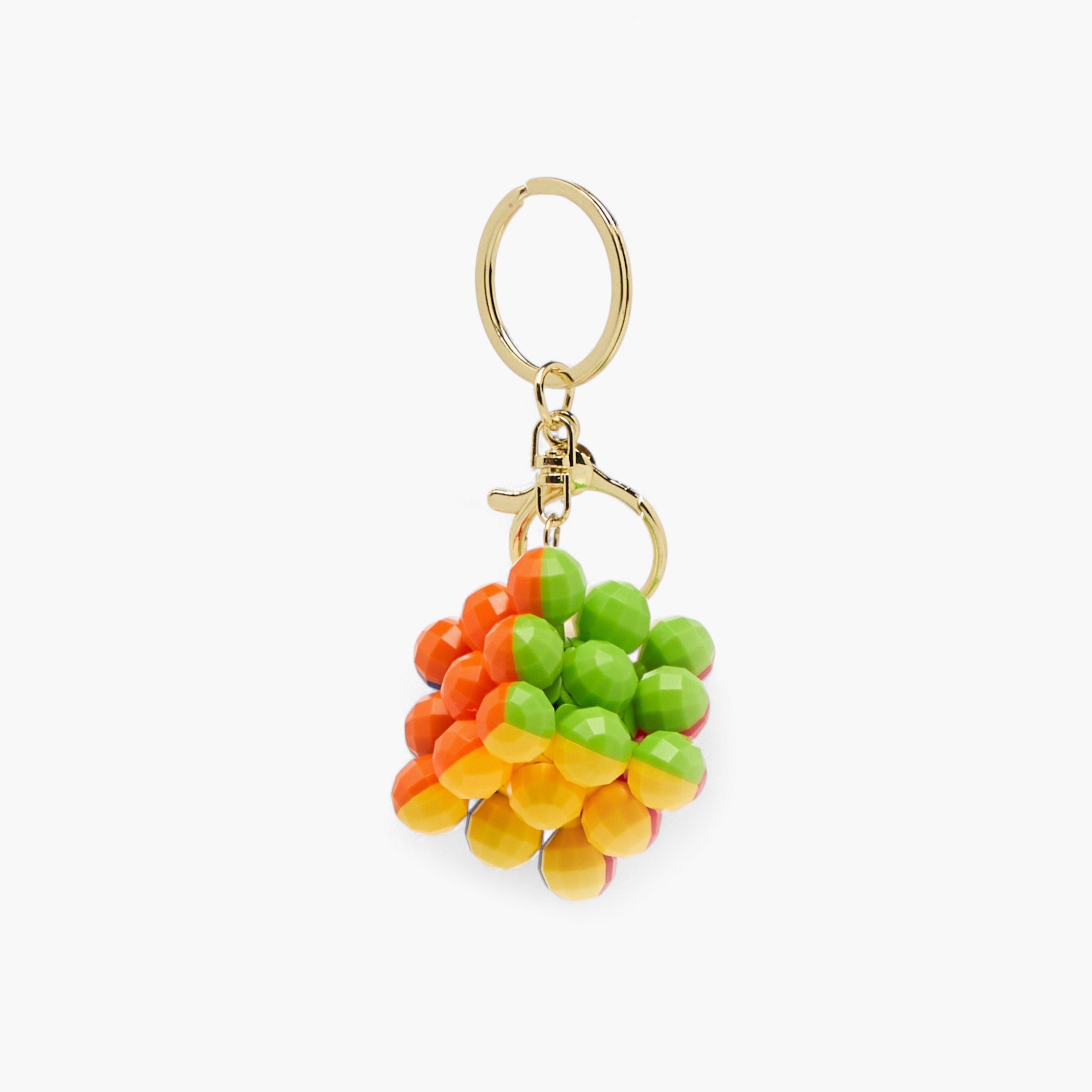 Faceted Bead Cube Charm Keyring with Lobster Hook-girls-accessories-keyringsandbagcharms-image-1
