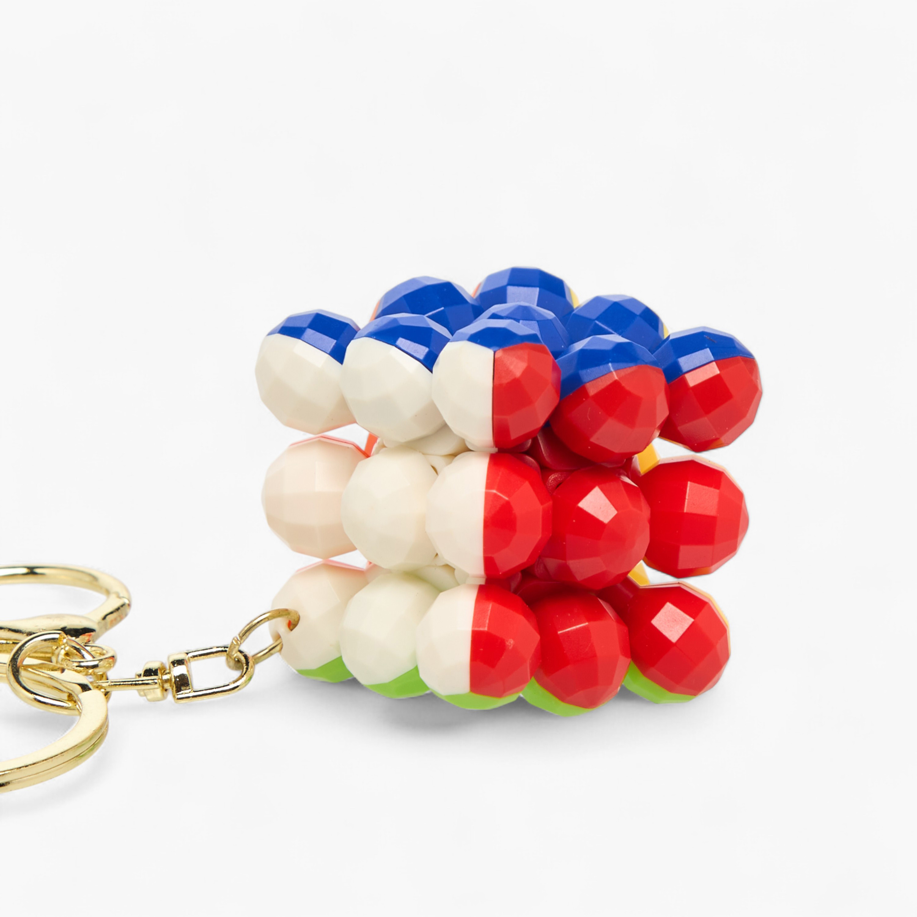 Faceted Bead Cube Charm Keyring with Lobster Hook-girls-accessories-keyringsandbagcharms-image-3