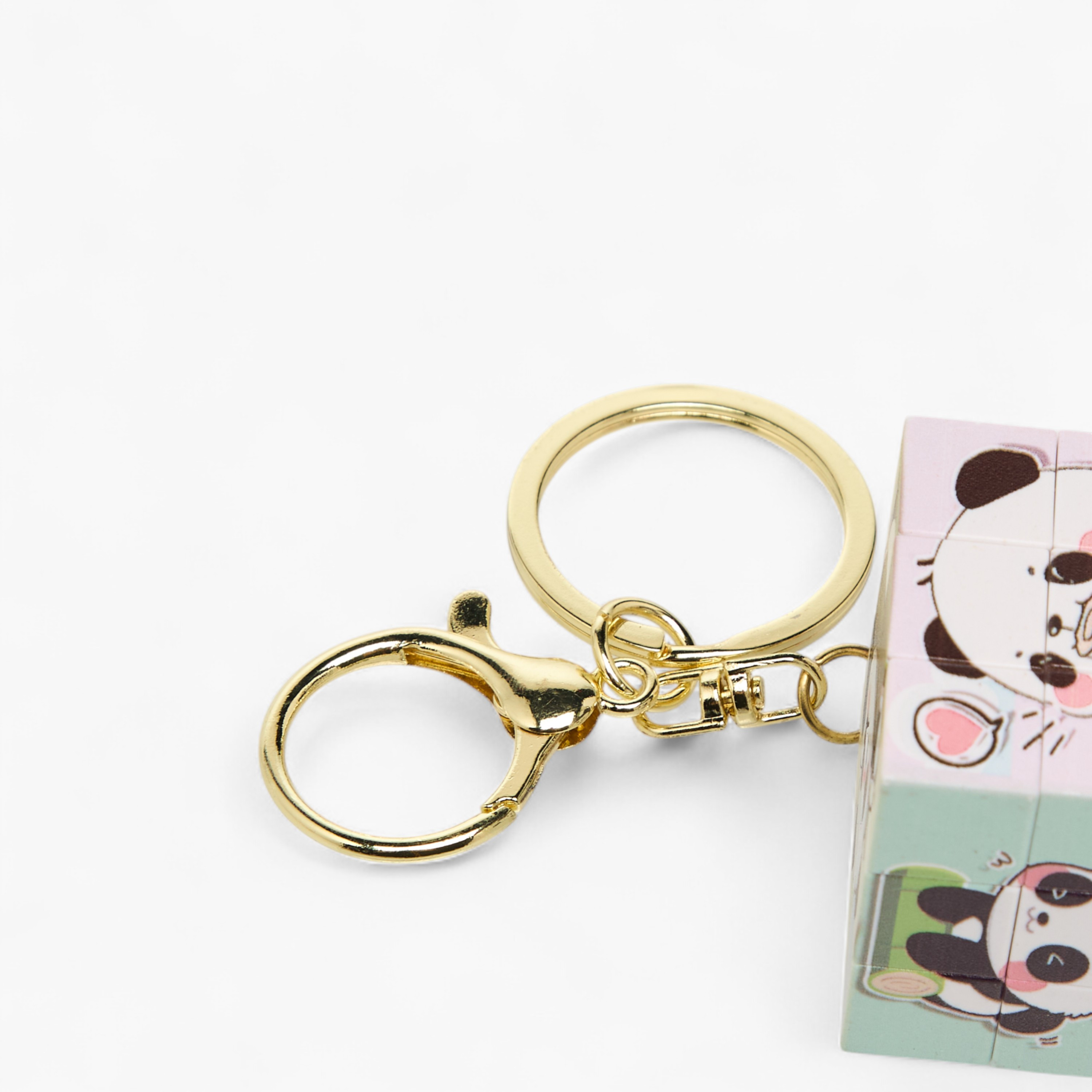 Panda Puzzle Cube Charm Keyring with Lobster Hook-girls-accessories-keyringsandbagcharms-image-4