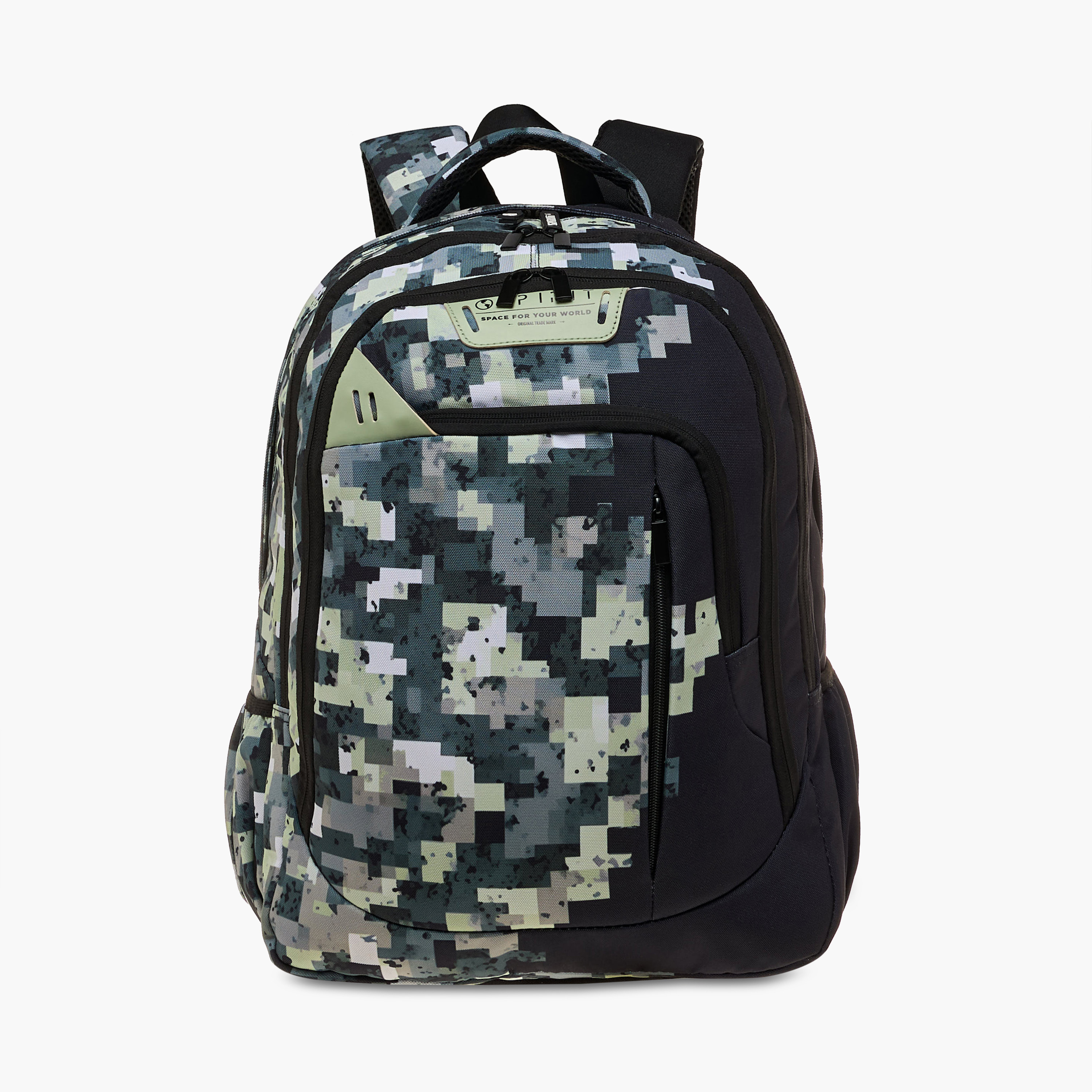 Spirit Pixel Print 18.5-inch Backpack with Adjustable Straps and Zip Closure - 47x33x15 cms-school-bagsandbackpacks-backpacks-image-1