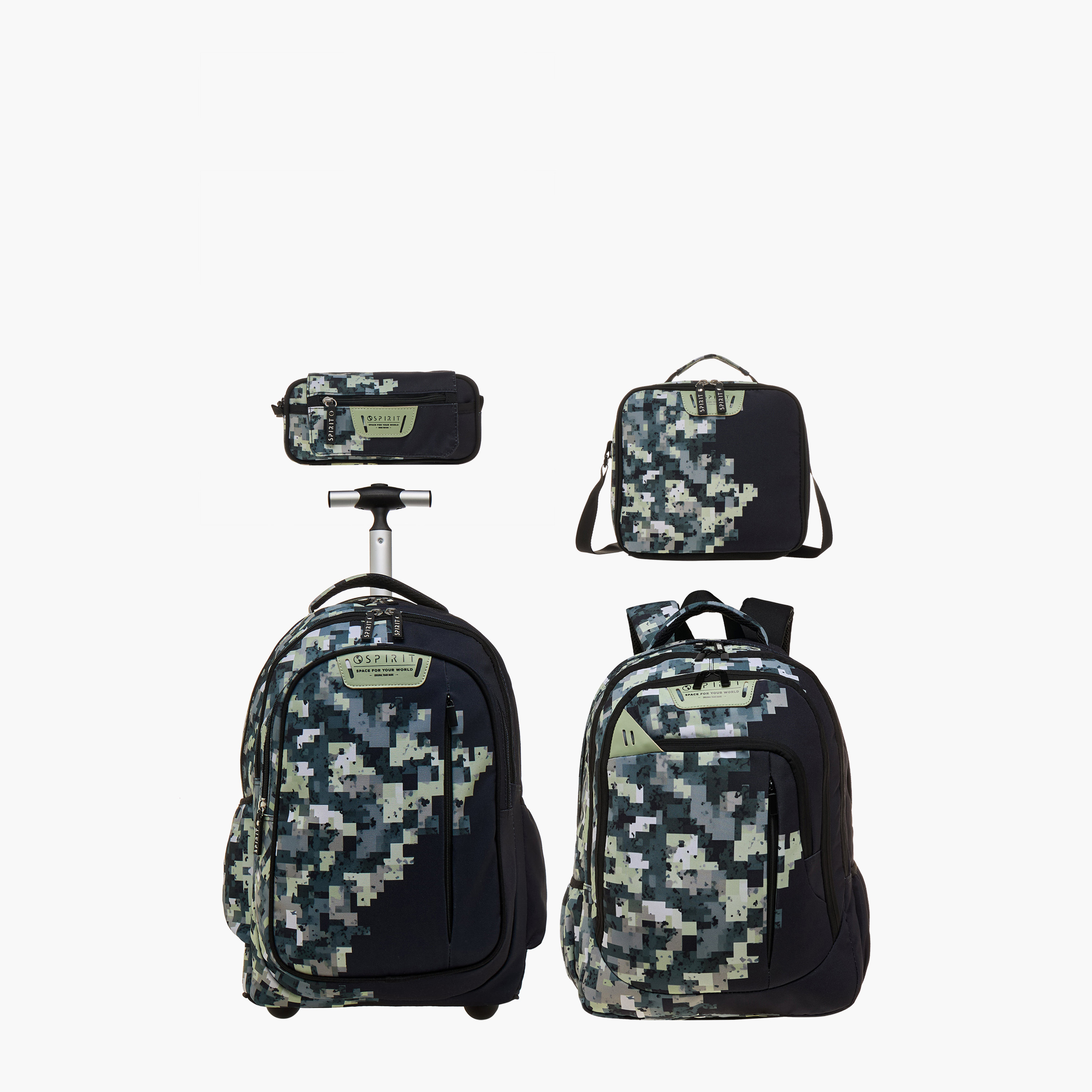 Spirit Pixel Print 18.5-inch Backpack with Adjustable Straps and Zip Closure - 47x33x15 cms-school-bagsandbackpacks-backpacks-image-14