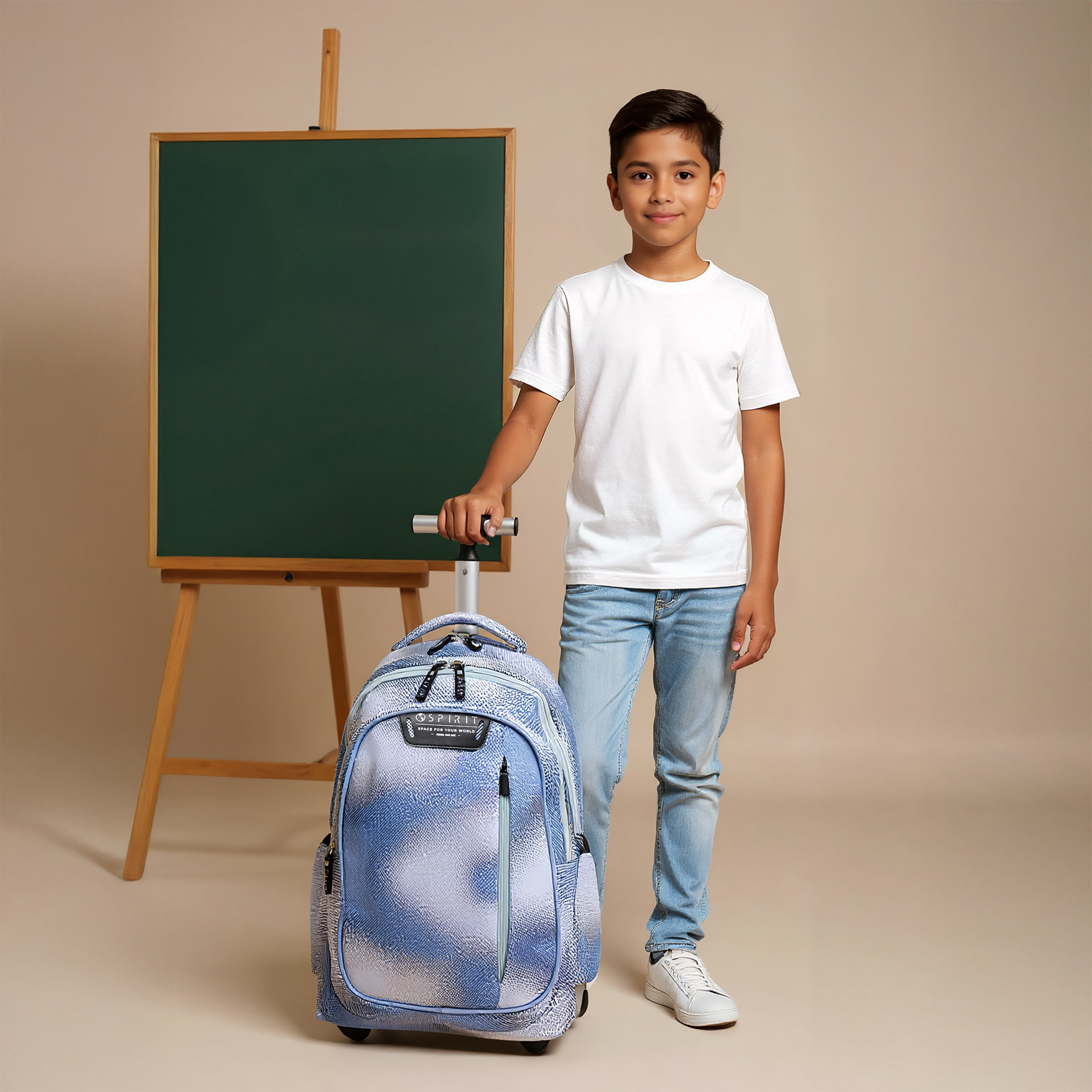 Spirit Striped Trolley Bag for Boys 8-13 Years with Retractable Handle -school-bagsandbackpacks-trolleybags-image-3
