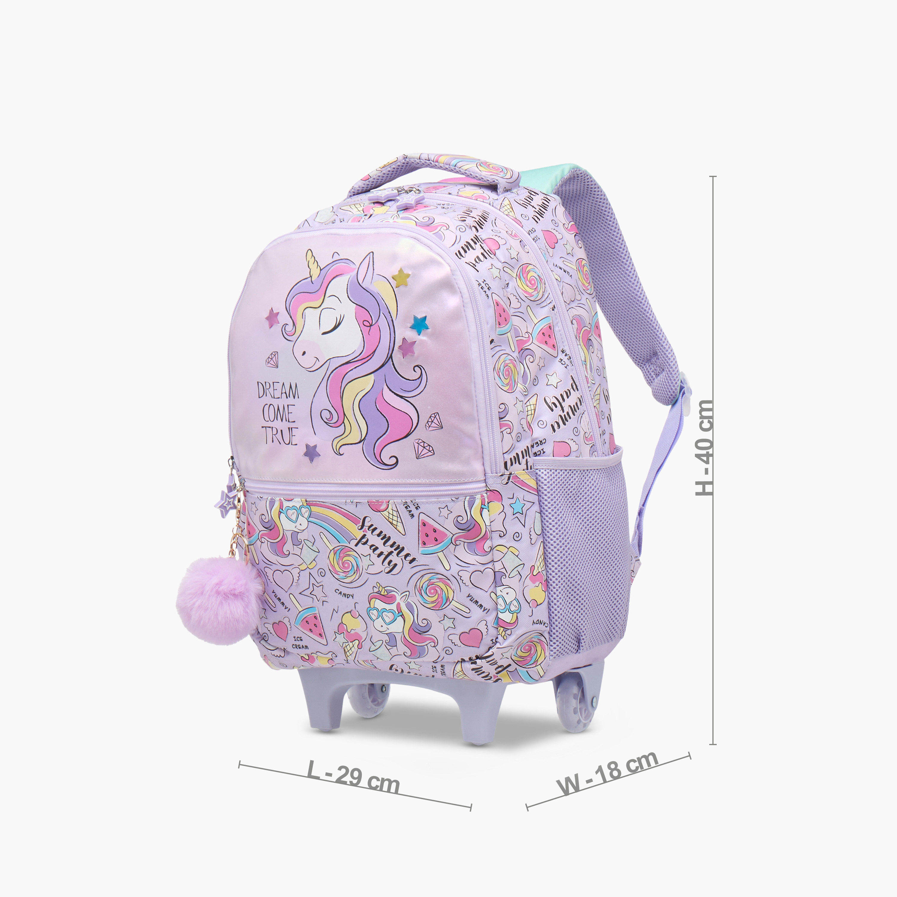 Juniors Unicorn Trolley Bag for Girls 5-8 Years with Adjustable Strap -school-bagsandbackpacks-trolleybags-image-7