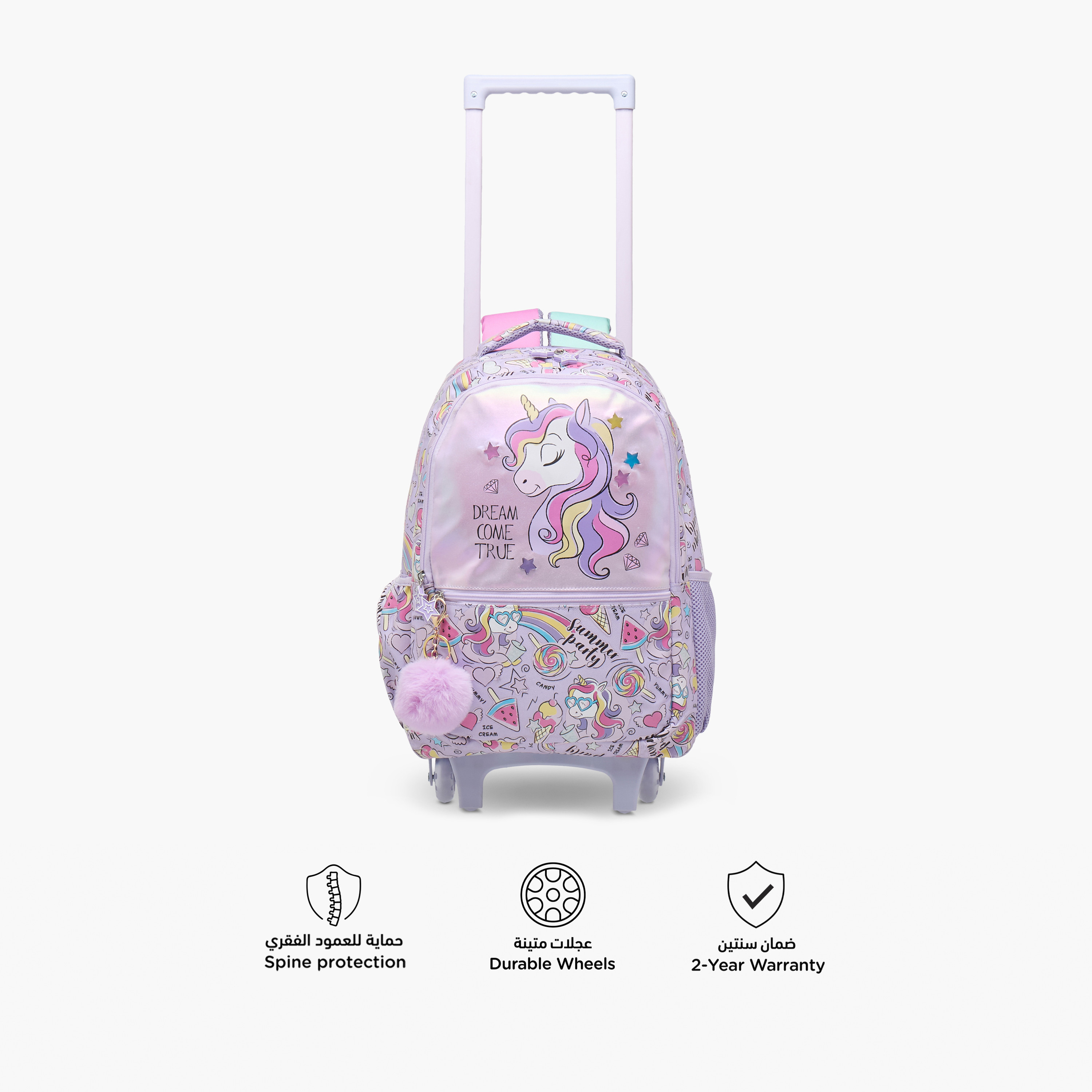 Juniors Unicorn Trolley Bag for Girls 5-8 Years with Adjustable Strap -school-bagsandbackpacks-trolleybags-image-9