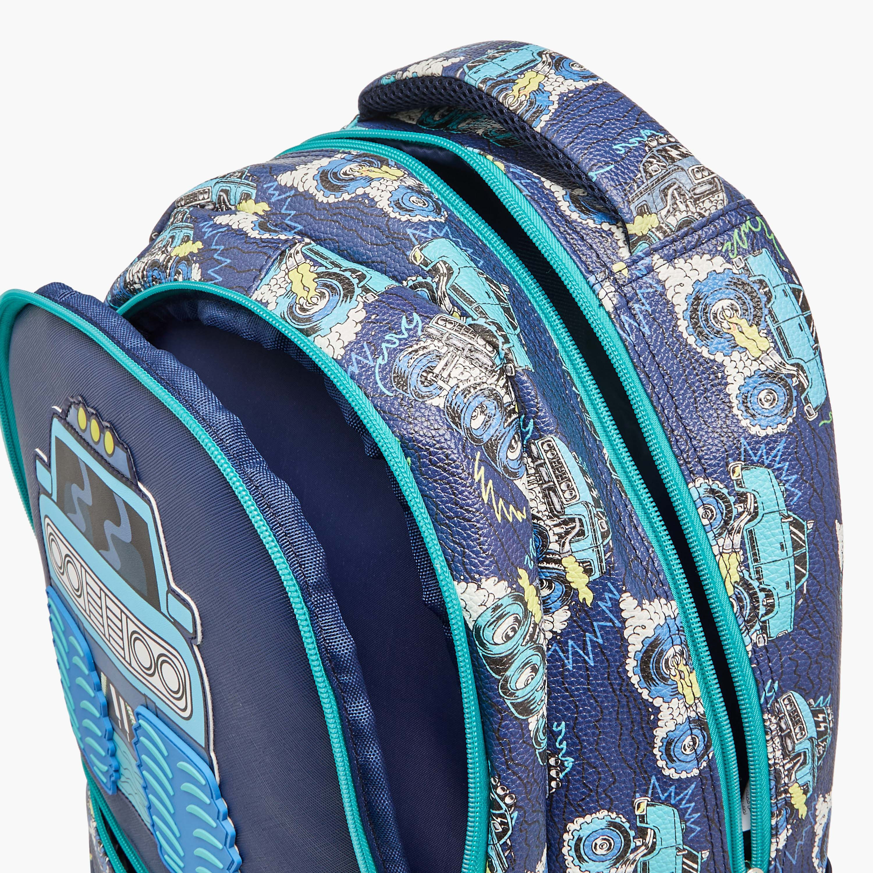 شنطة ظهر بطبعات مركبات الوحوش وسحّاب إغلاق من جونيورز - 16 بوصة-school-bagsandbackpacks-backpacks-image-13