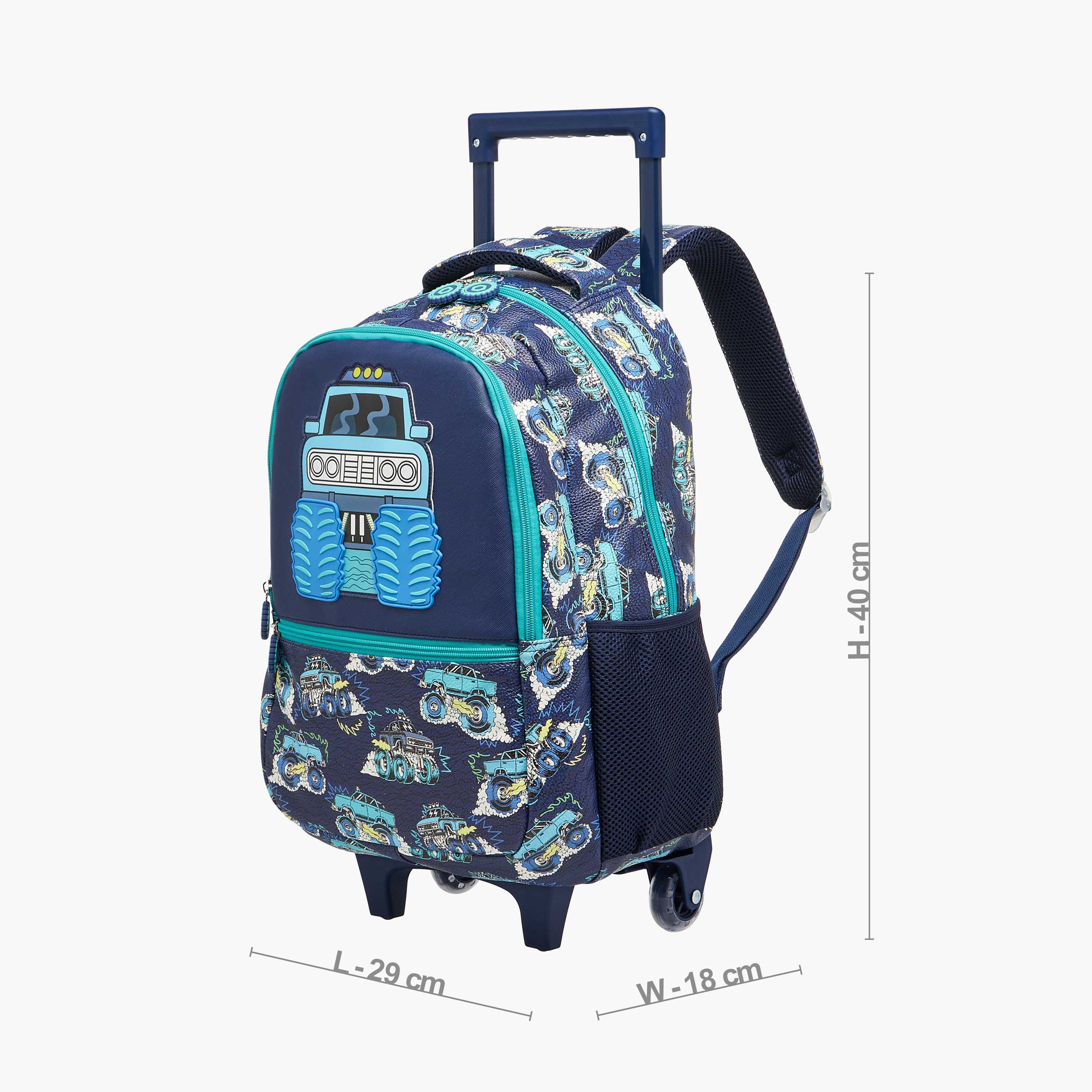 Juniors Vehicles Trolley Bag for Boys 5-8 Years with Adjustable Strap -school-bagsandbackpacks-trolleybags-image-2