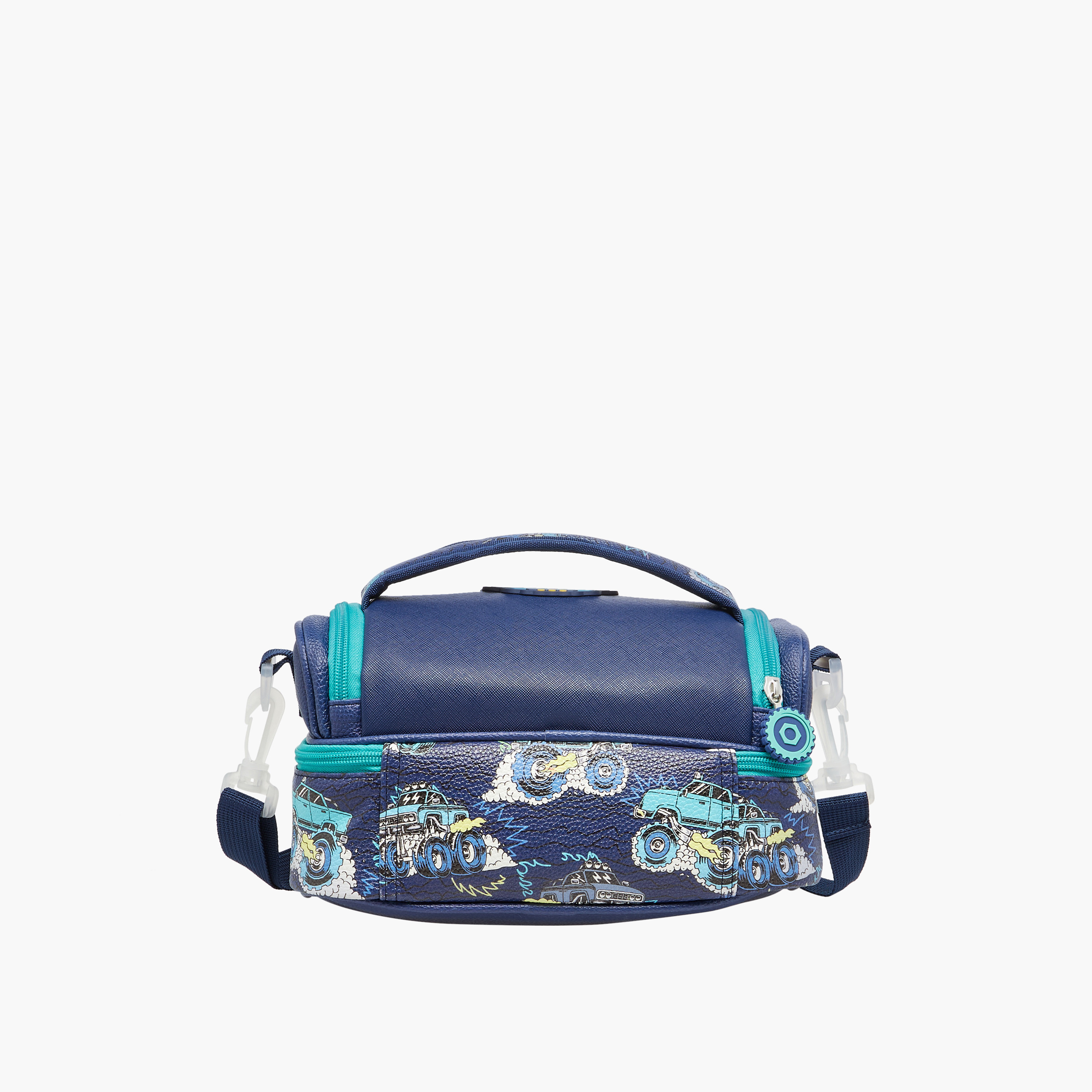 Juniors Monster Vehicle Print Double Layer Lunch Bag with Zip Closure-school-lunchessentials-lunchbags-image-3