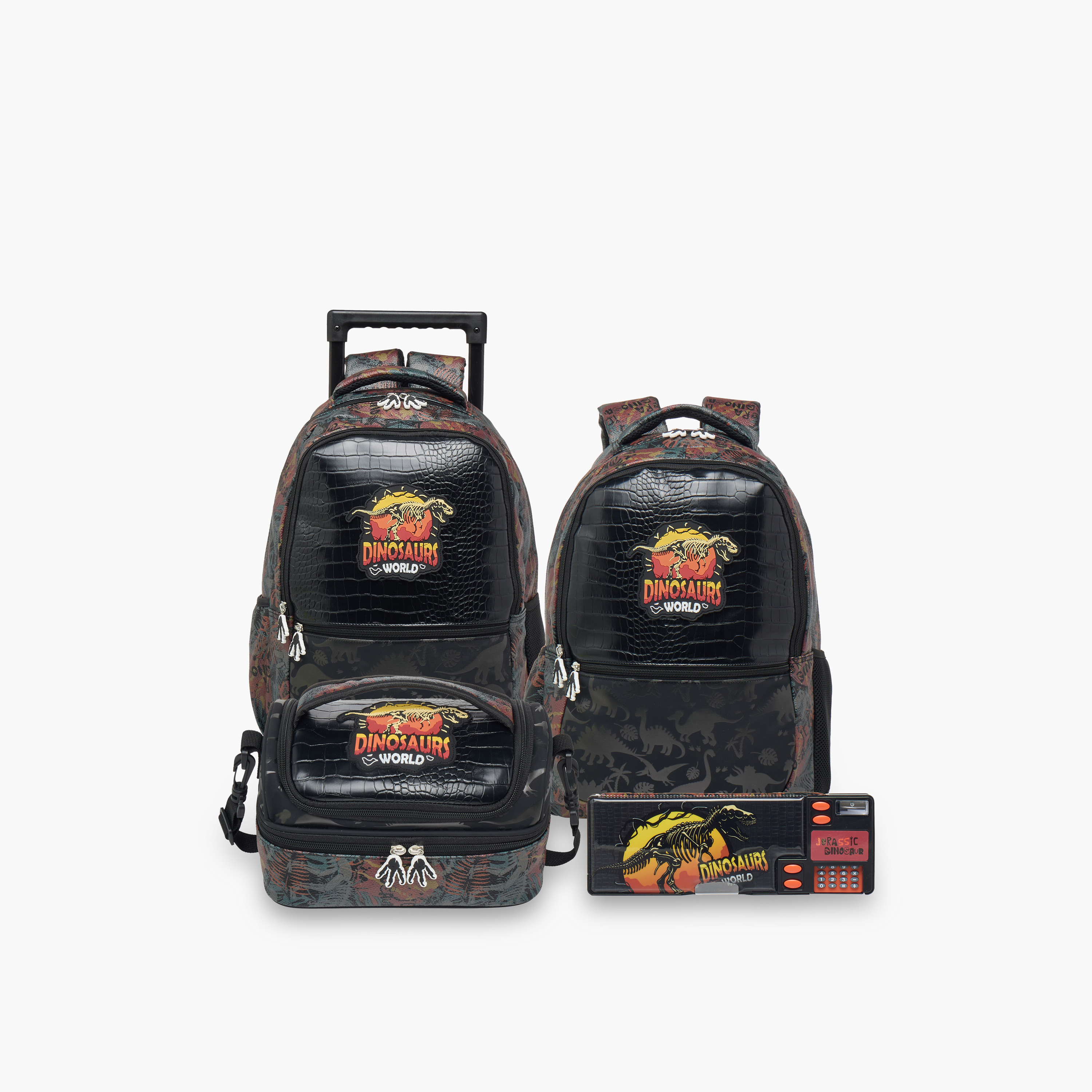 Juniors Dinosaurs World Print Backpack with Adjustable Straps and Zip Closure - 16 inches-school-bagsandbackpacks-backpacks-image-3