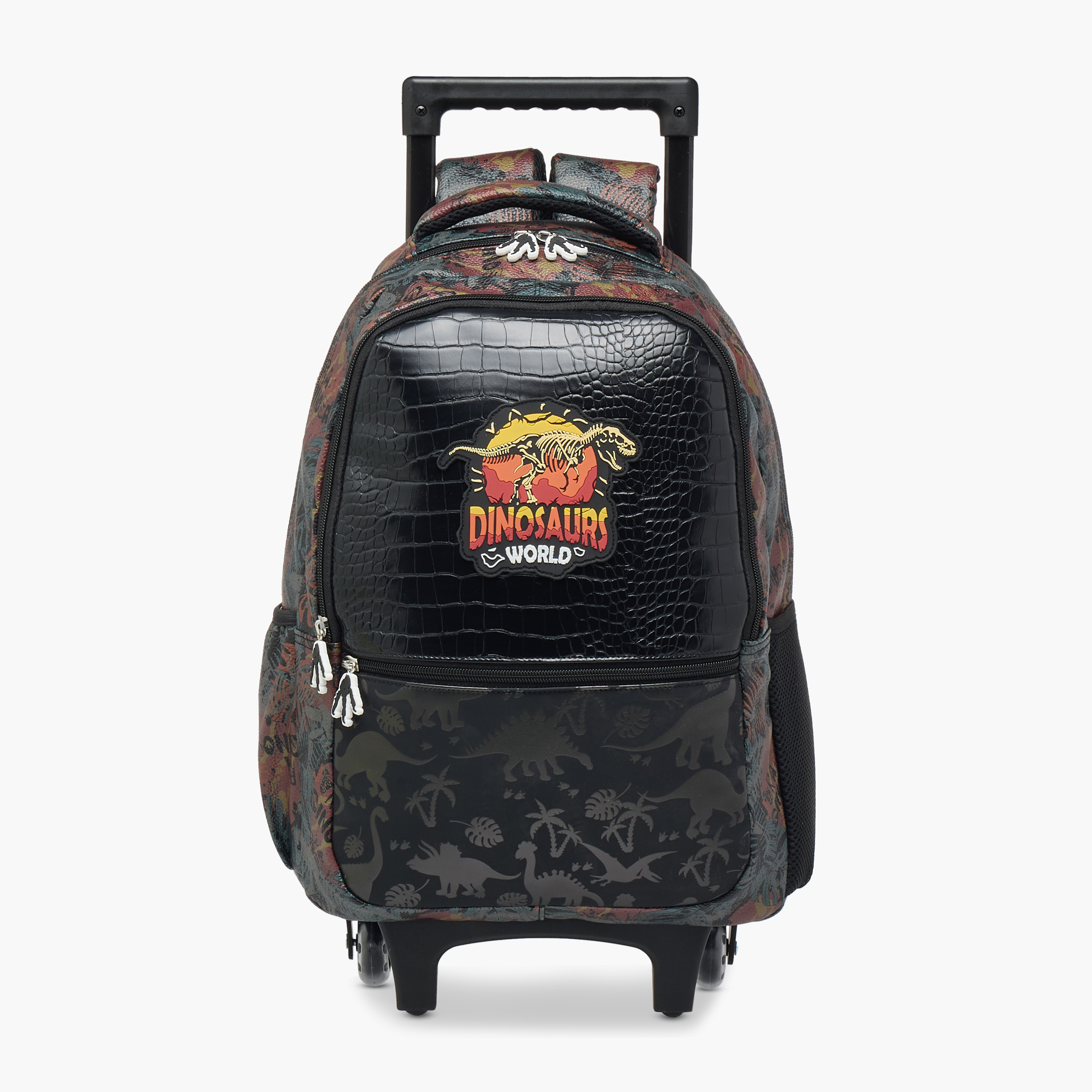 شنطة ترولي للأولاد 5-8 سنوات بحزام قابل للتعديل وتصميم ديناصور من جونيورز-school-bagsandbackpacks-trolleybags-image-10