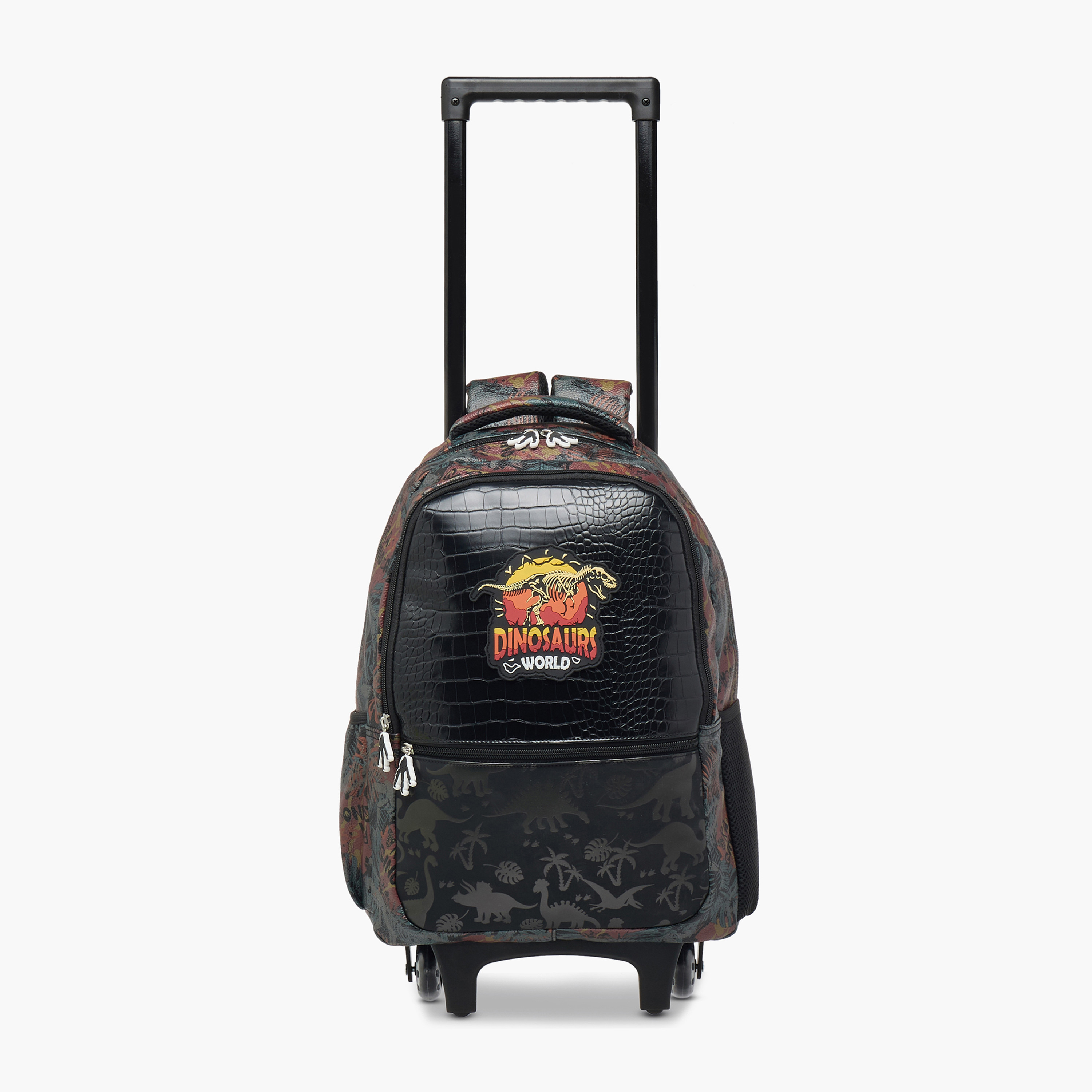 شنطة ترولي للأولاد 5-8 سنوات بحزام قابل للتعديل وتصميم ديناصور من جونيورز-school-bagsandbackpacks-trolleybags-image-2