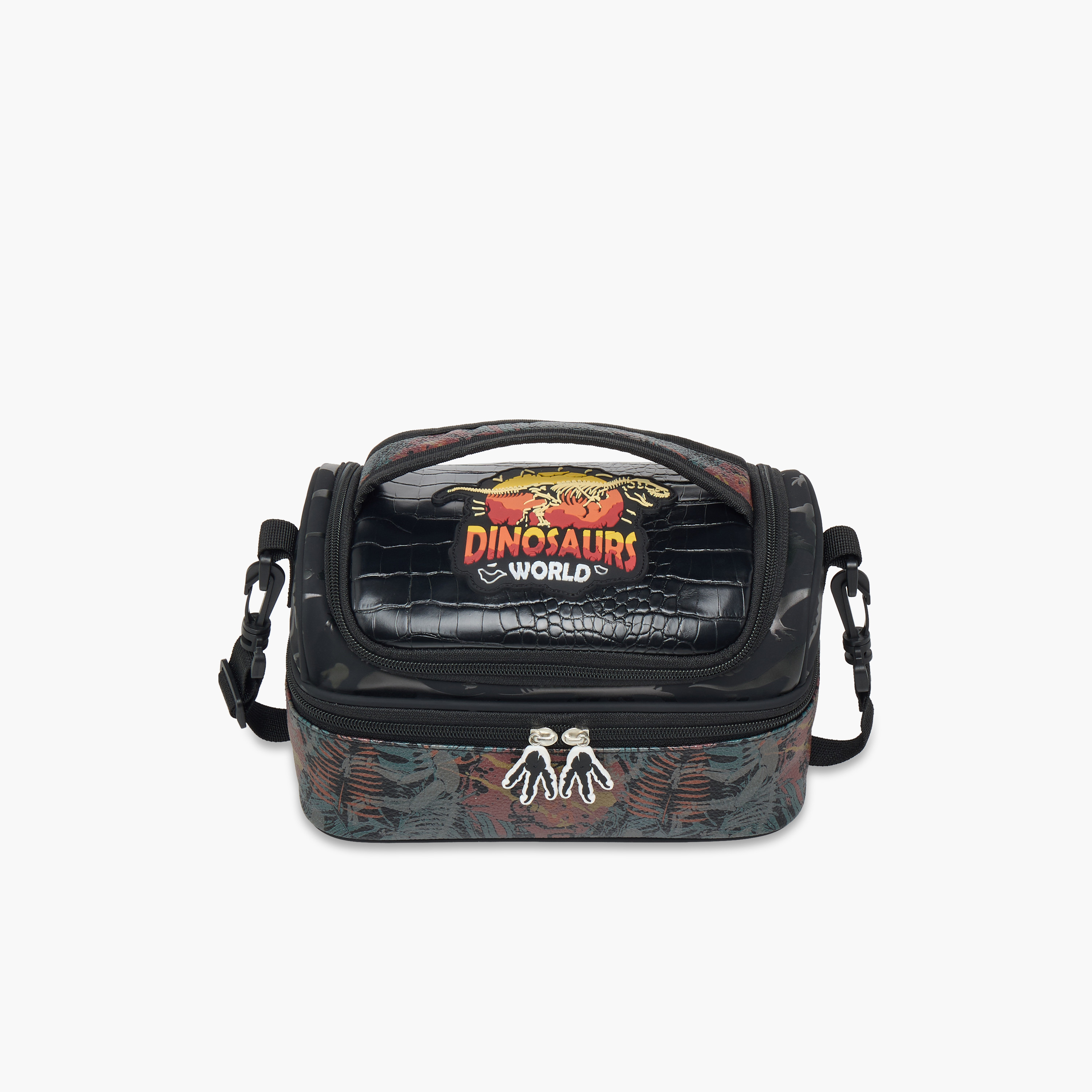 Juniors Dinosaurs World Double Layer Lunch Bag with Zip Closure-school-lunchessentials-lunchbags-image-1