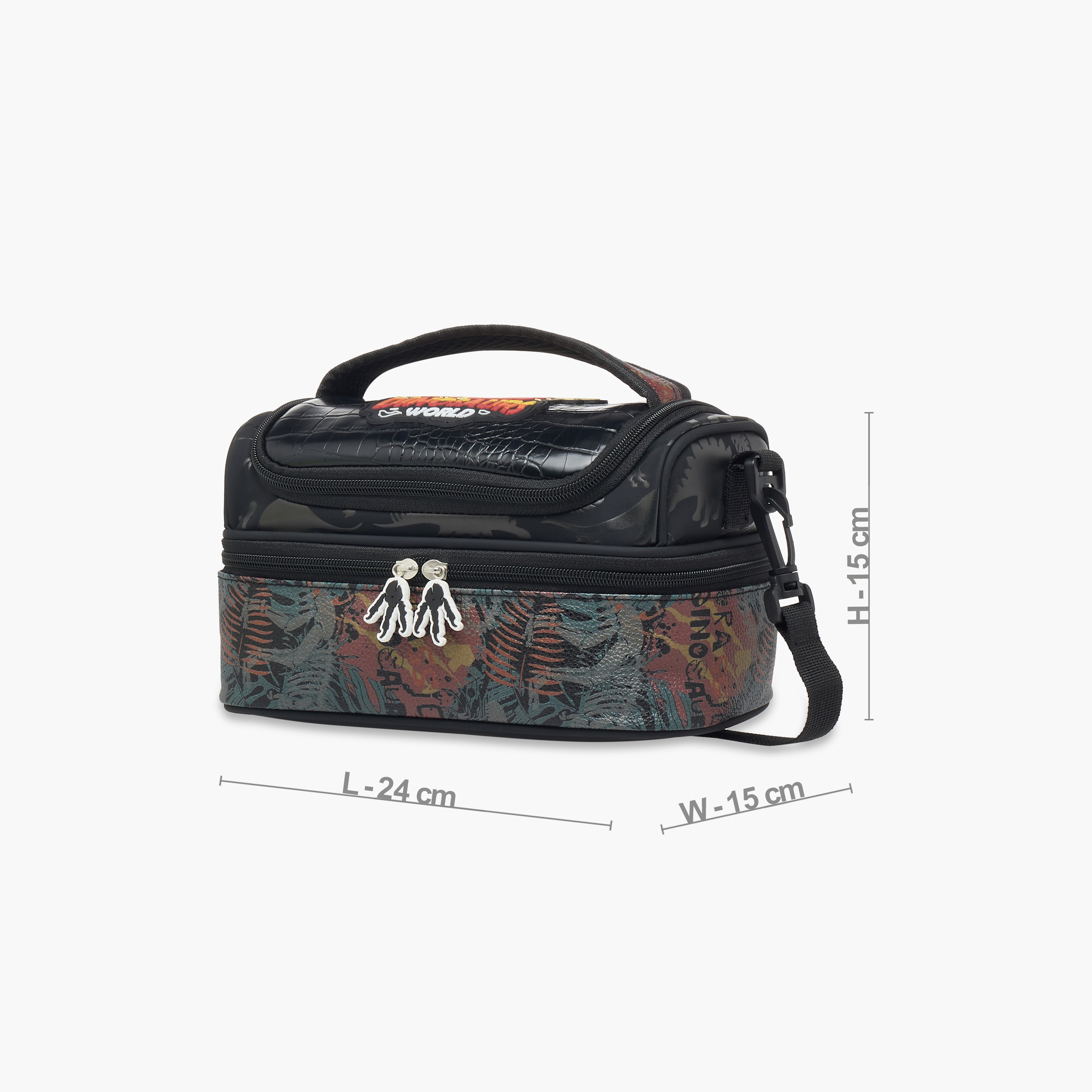 Juniors Dinosaurs World Double Layer Lunch Bag with Zip Closure-school-lunchessentials-lunchbags-image-2