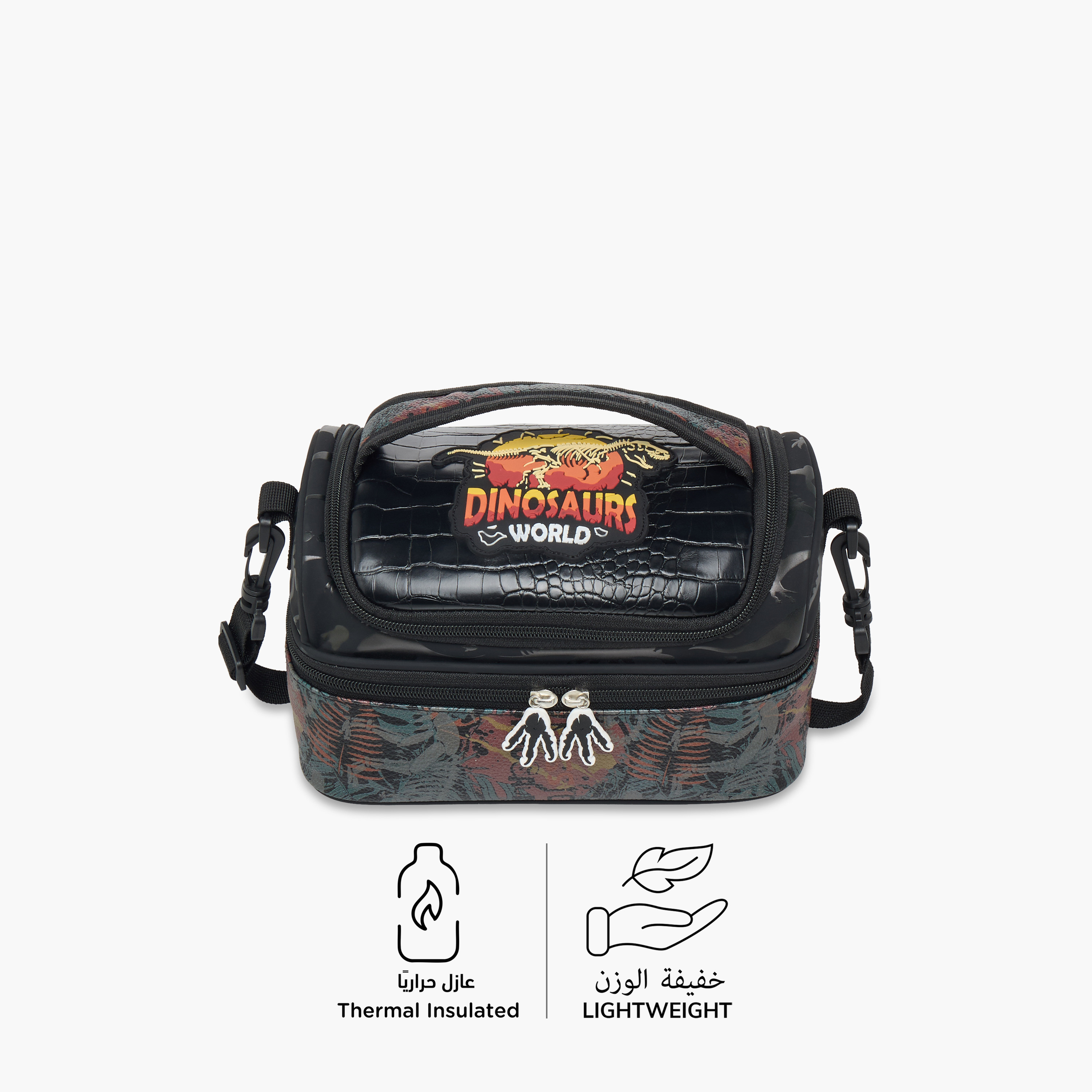 Juniors Dinosaurs World Double Layer Lunch Bag with Zip Closure-school-lunchessentials-lunchbags-image-3