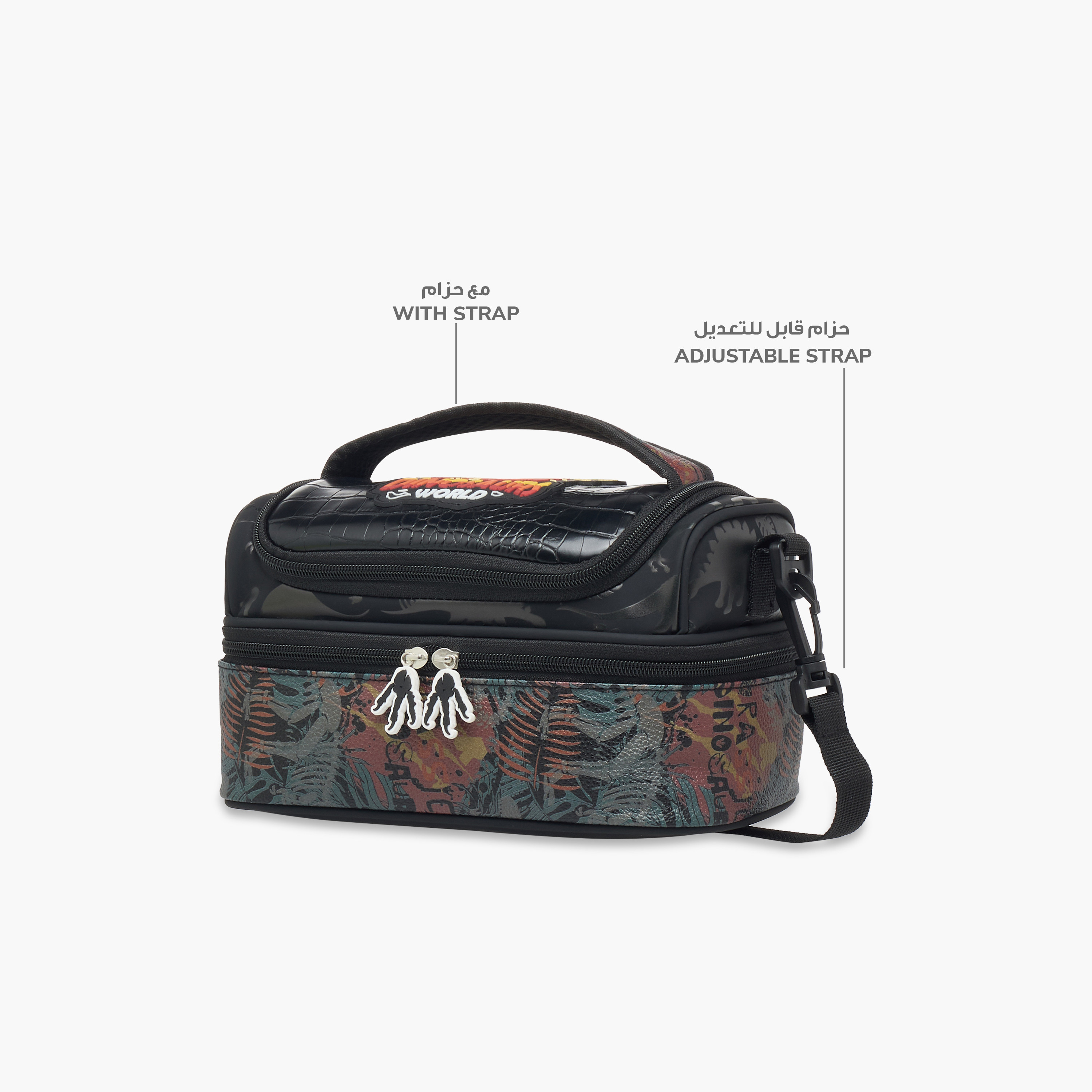 Juniors Dinosaurs World Double Layer Lunch Bag with Zip Closure-school-lunchessentials-lunchbags-image-5