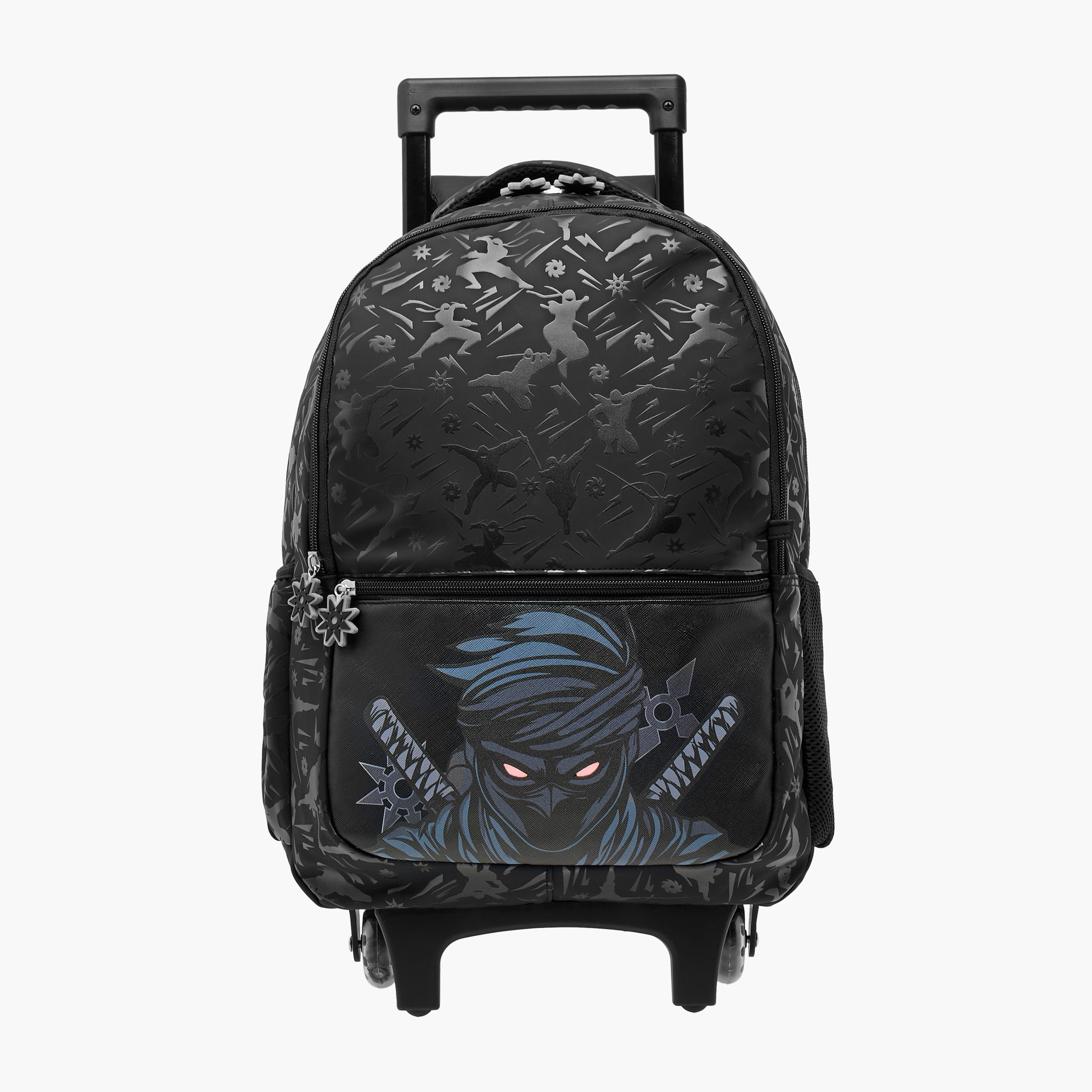 شنطة ترولي للأولاد 5-8 سنوات بحزام قابل للتعديل وتصميم النينجا من جونيورز-school-bagsandbackpacks-trolleybags-image-1
