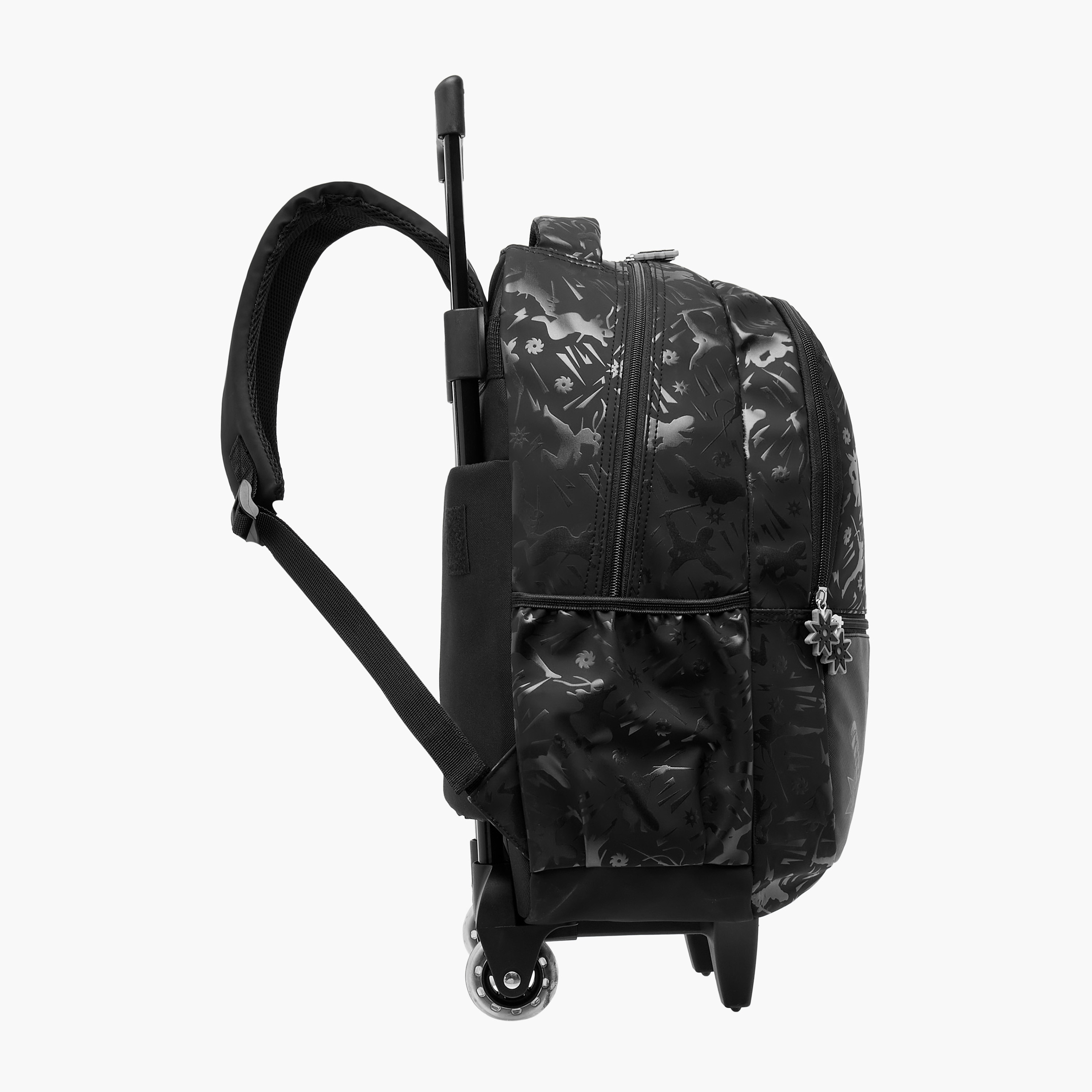 شنطة ترولي للأولاد 5-8 سنوات بحزام قابل للتعديل وتصميم النينجا من جونيورز-school-bagsandbackpacks-trolleybags-image-5