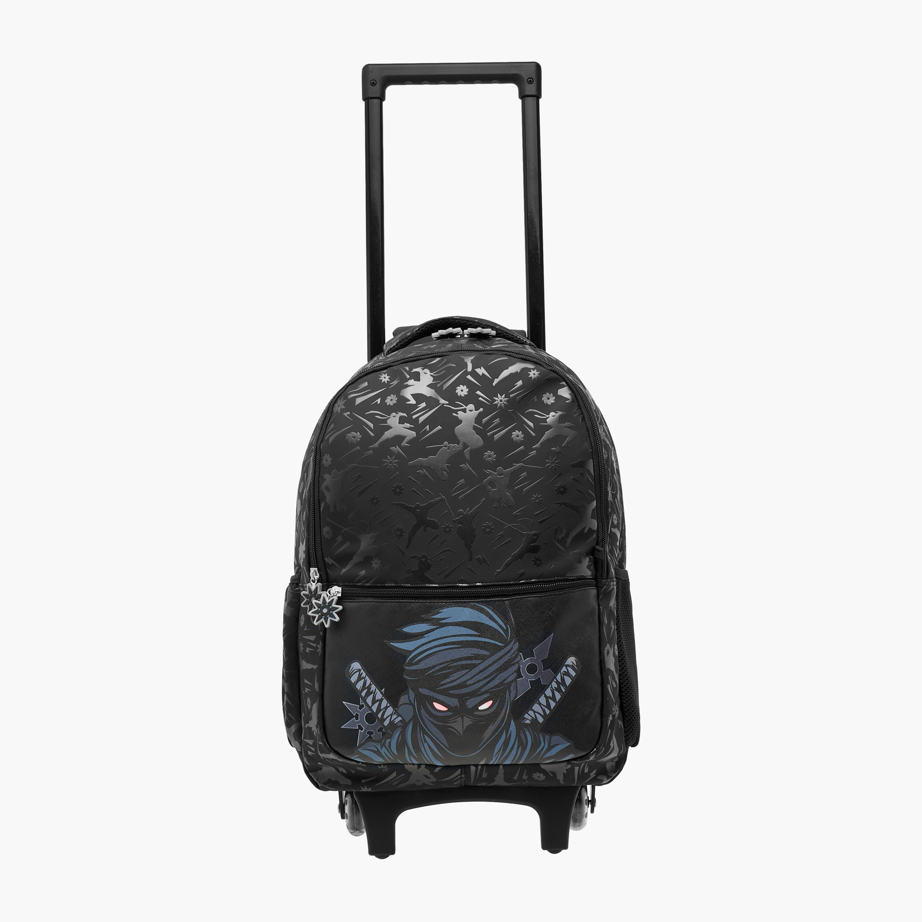 شنطة ترولي للأولاد 5-8 سنوات بحزام قابل للتعديل وتصميم النينجا من جونيورز-school-bagsandbackpacks-trolleybags-image-9