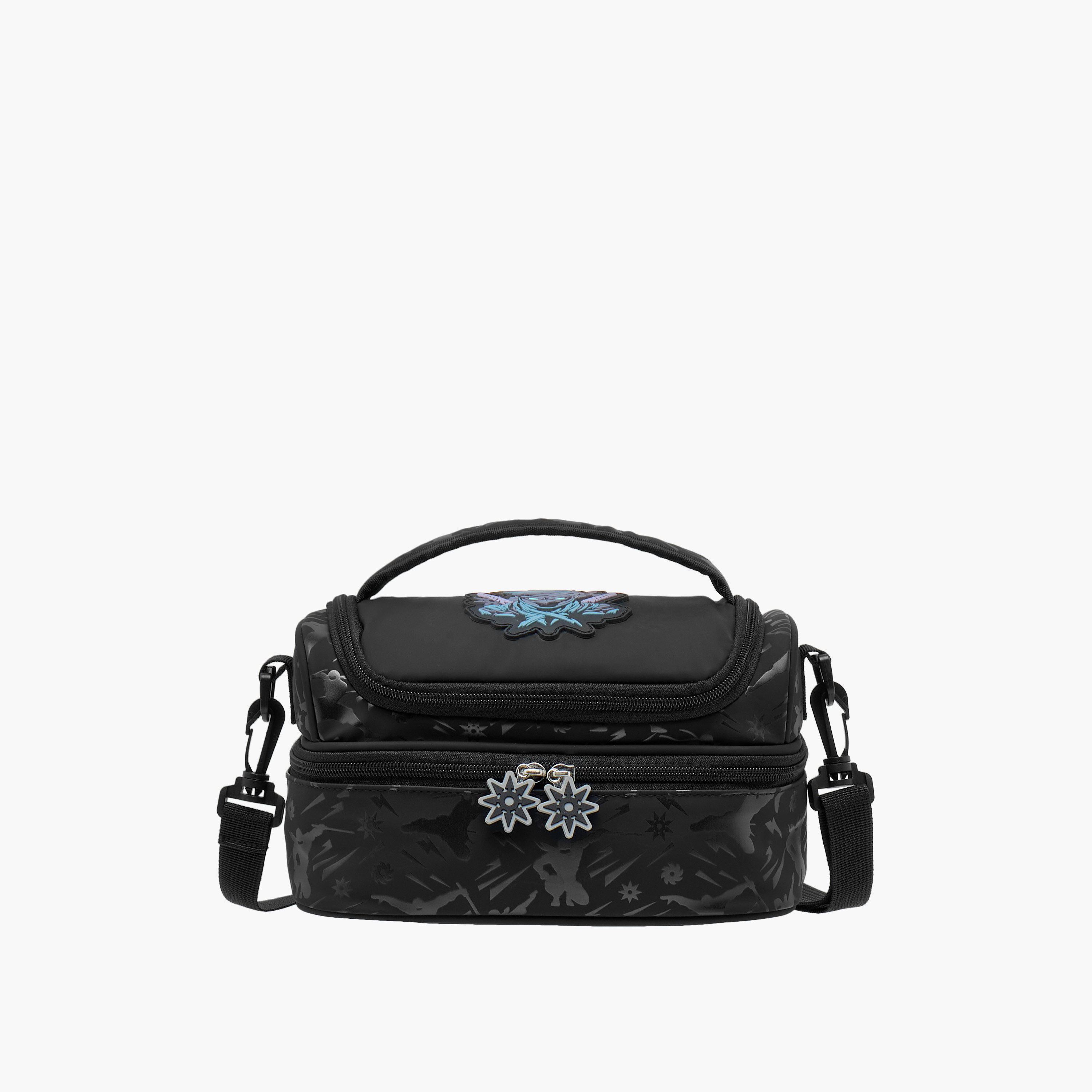 Juniors Ninja Print Double Layer Lunch Bag with Zip Closure-school-lunchessentials-lunchbags-image-1