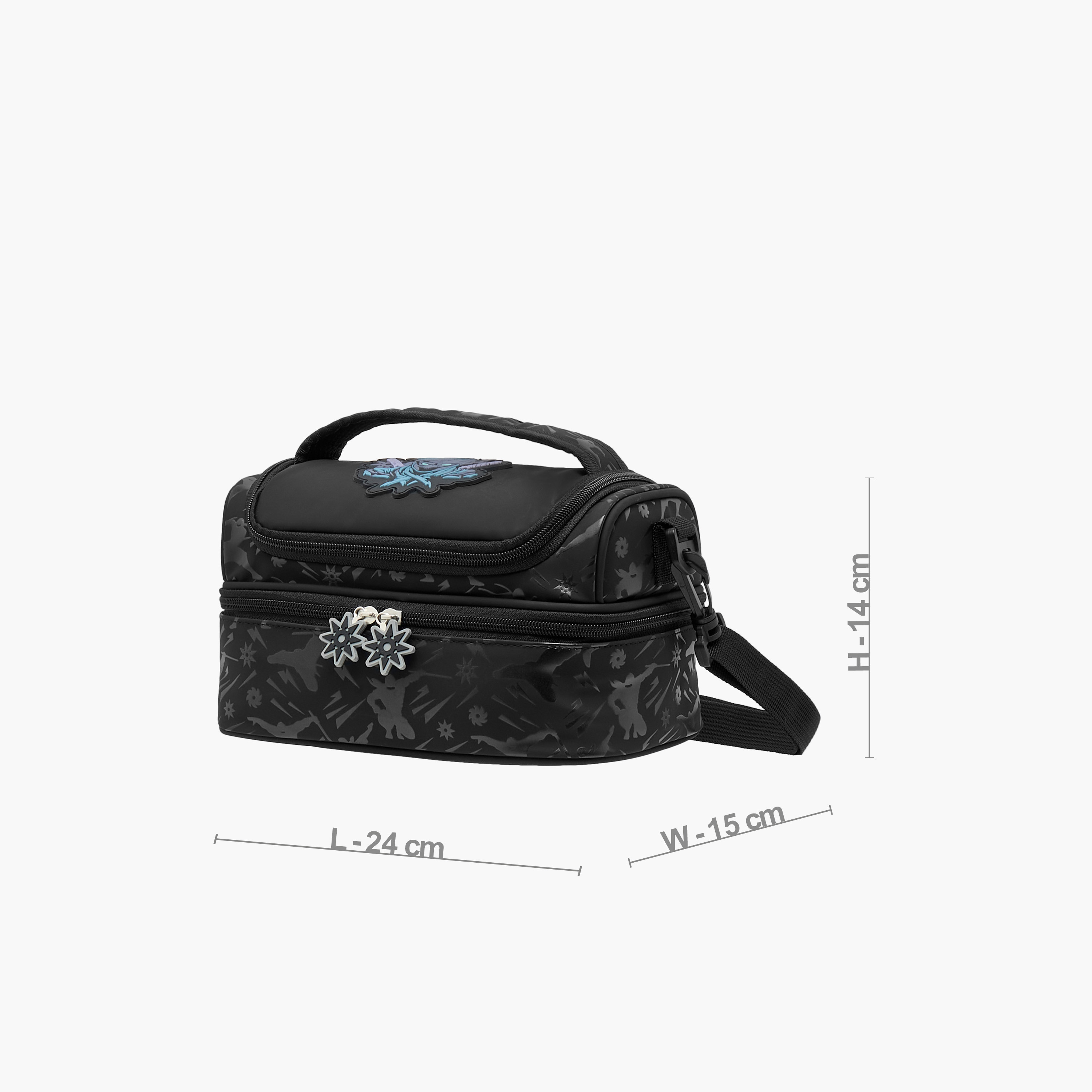 Juniors Ninja Print Double Layer Lunch Bag with Zip Closure-school-lunchessentials-lunchbags-image-2