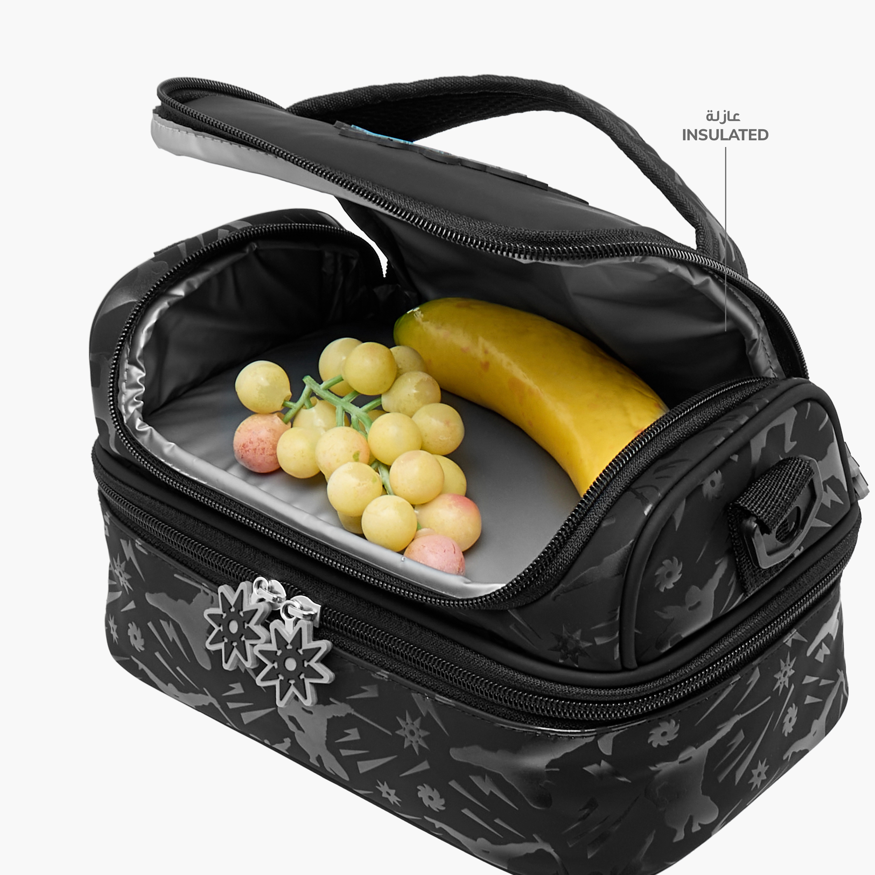 Juniors Ninja Print Double Layer Lunch Bag with Zip Closure-school-lunchessentials-lunchbags-image-8