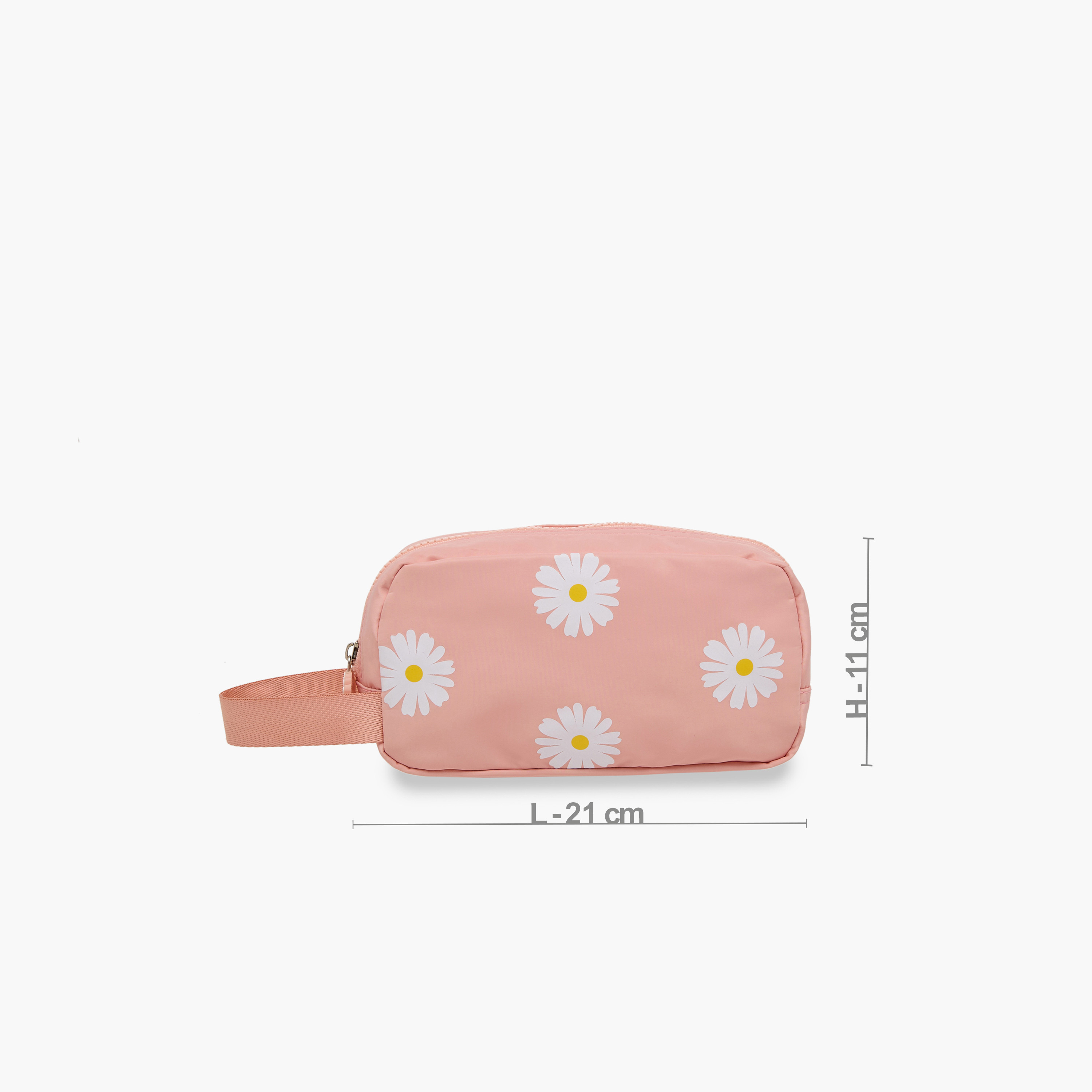 Juniors Daisy Print Pencil Pouch with Zip Closure-school-stationery-pencilcases-image-3