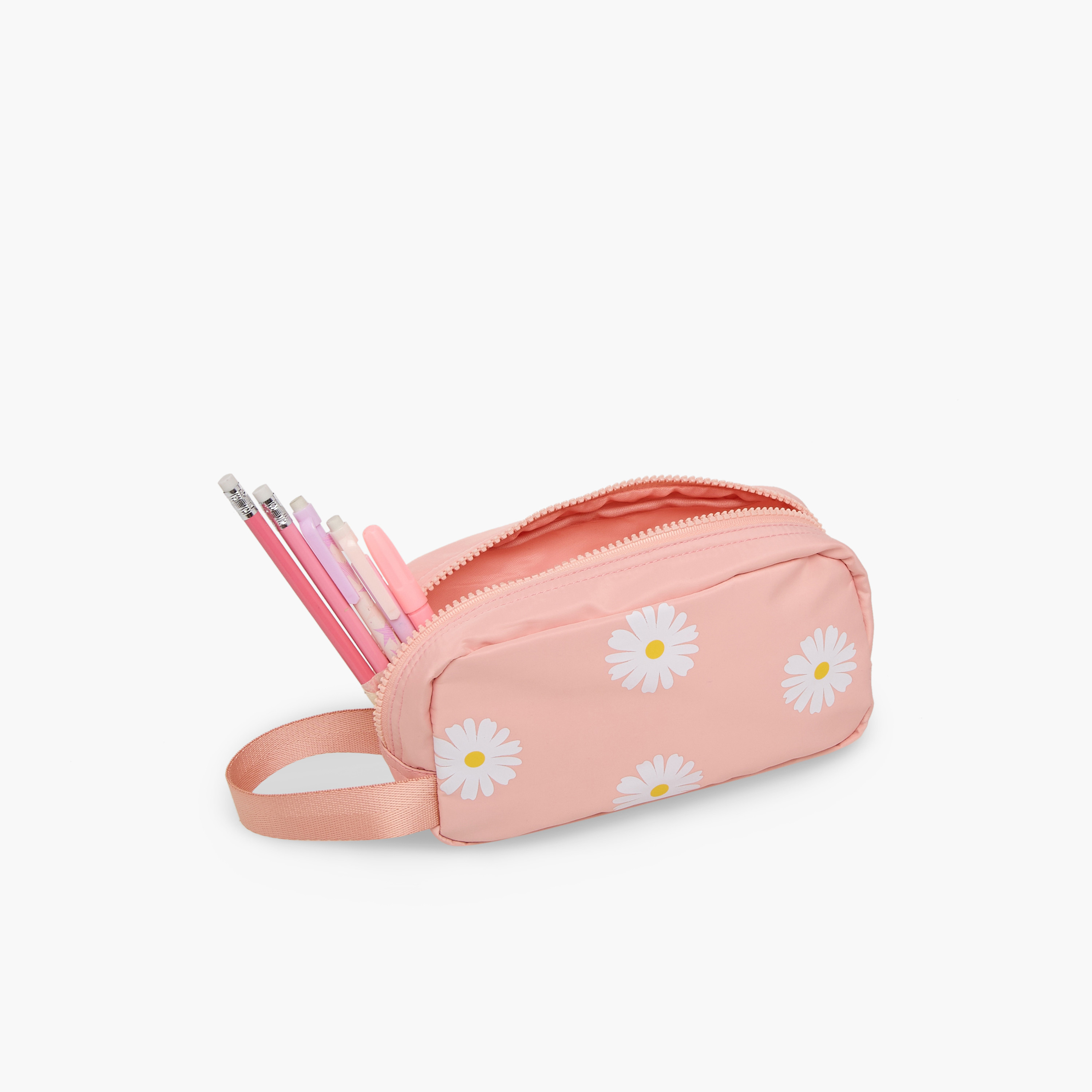 Juniors Daisy Print Pencil Pouch with Zip Closure-school-stationery-pencilcases-image-9