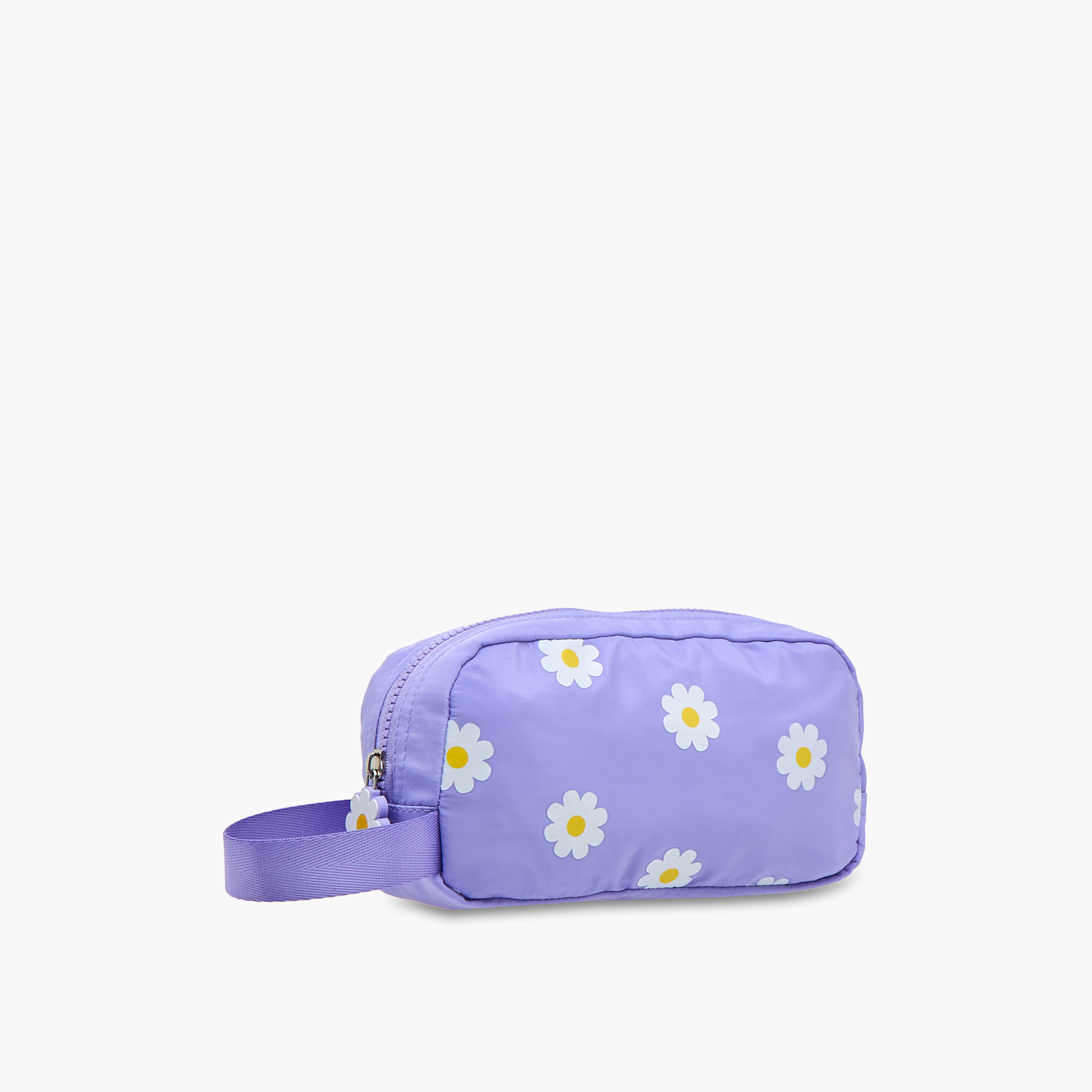 Juniors Daisy Print Pencil Pouch with Zip Closure-school-stationery-pencilcases-image-3