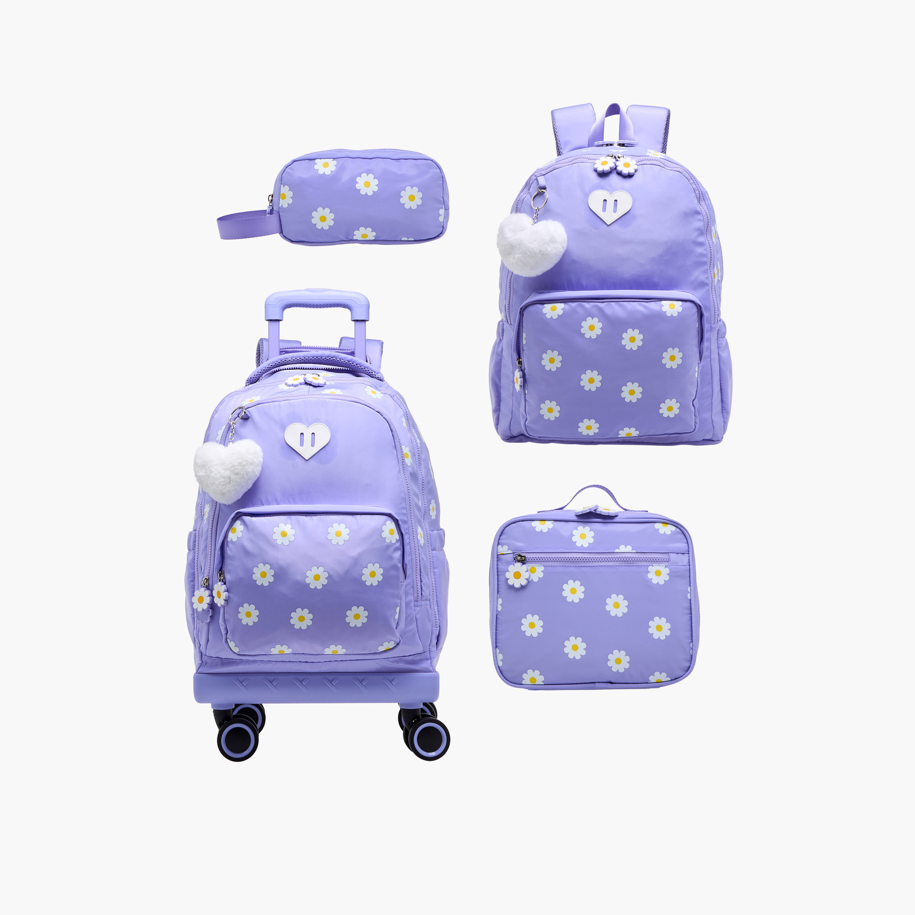 Juniors Daisy Print Pencil Pouch with Zip Closure-school-stationery-pencilcases-image-9